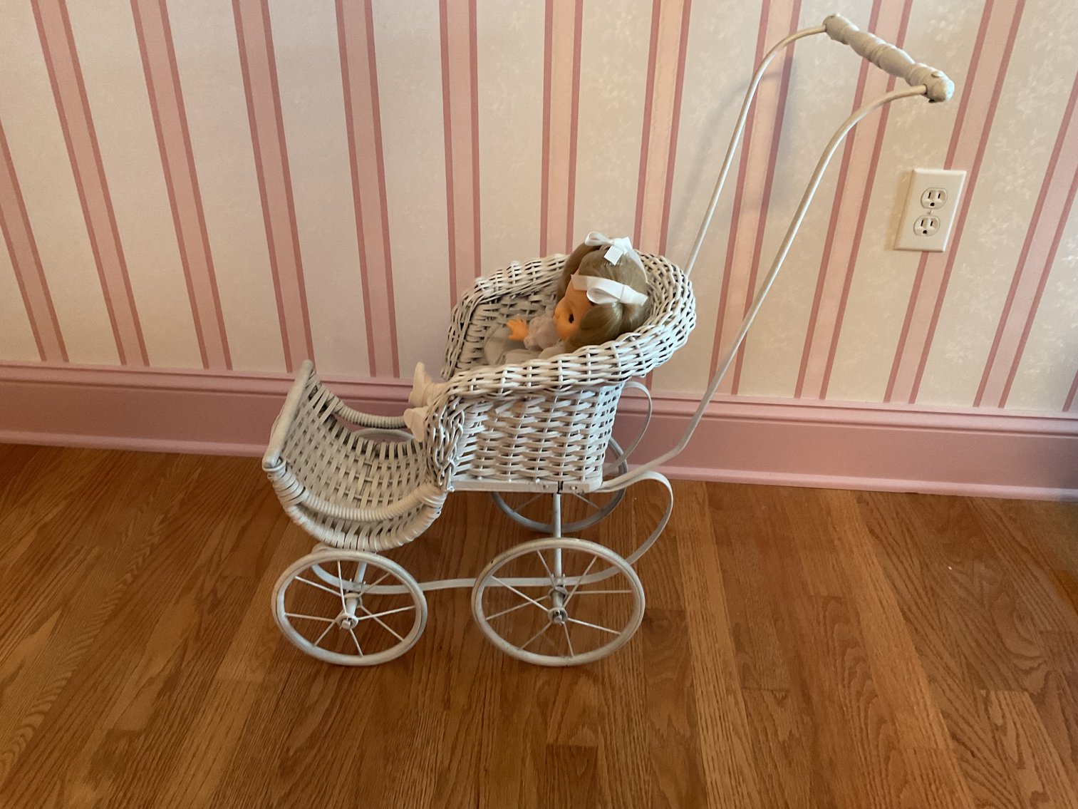 Image for Wicker Stroller with Doll
