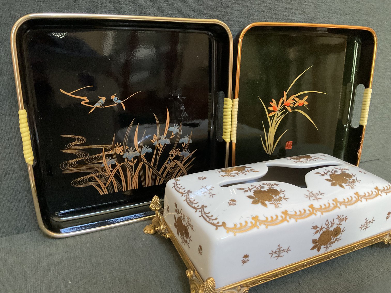 Image for Asian Trays and Tissue Box Holder