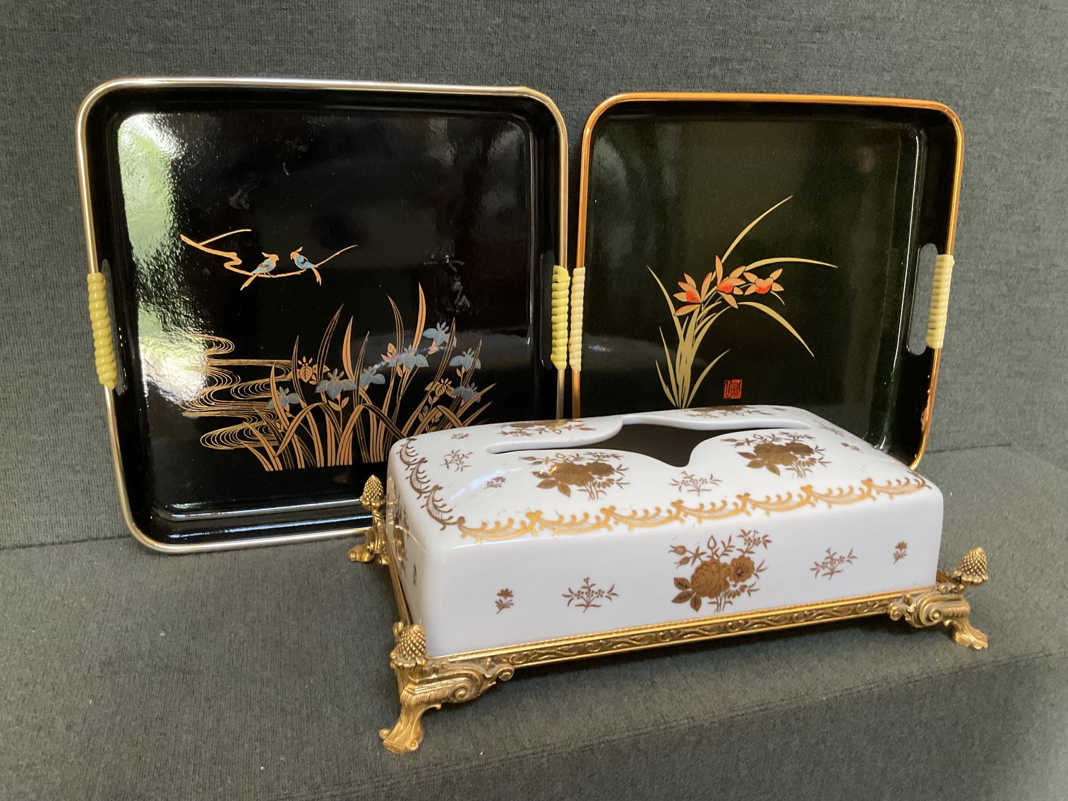 Image for Asian Trays and Tissue Box Holder