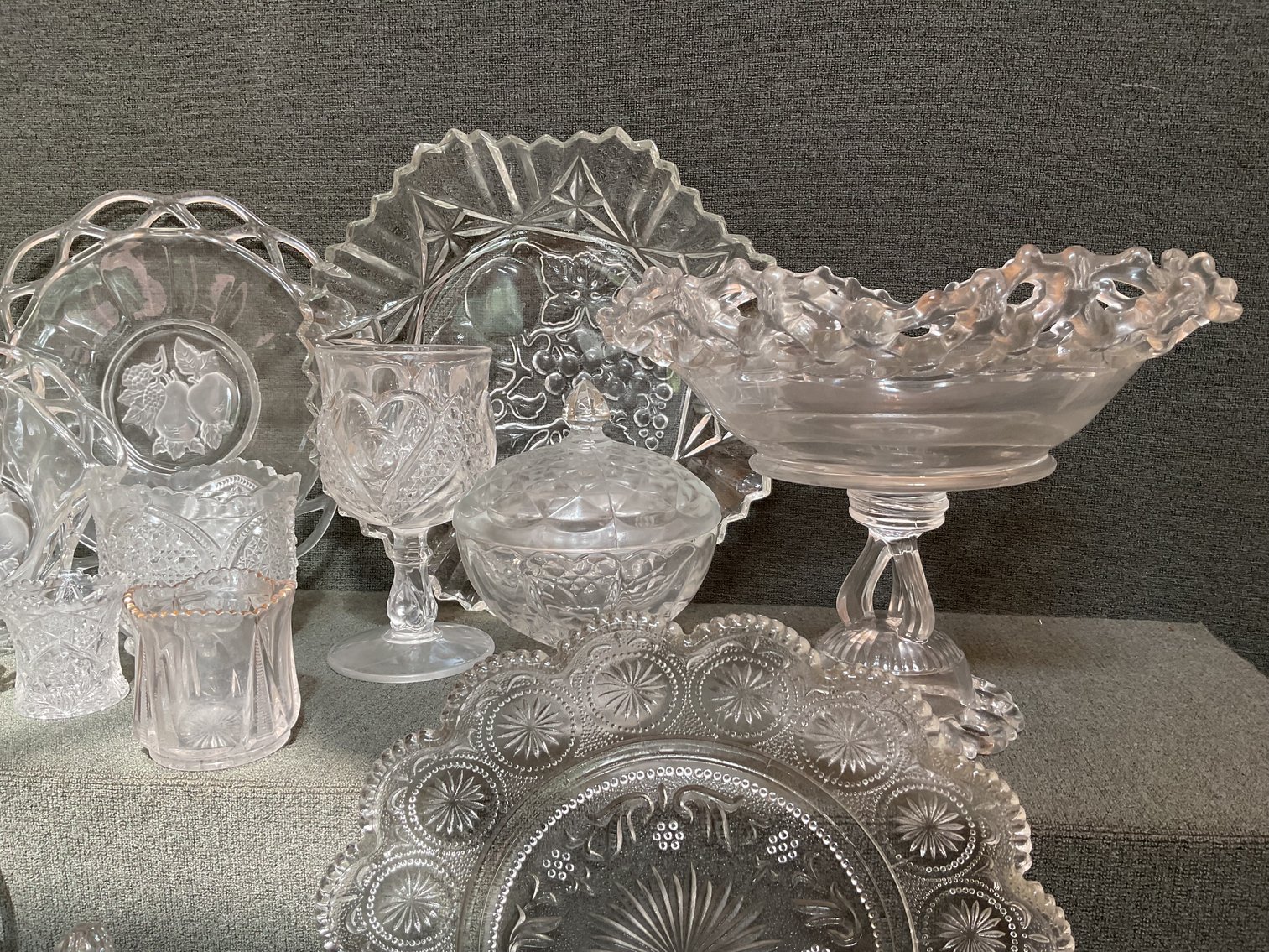 Image for Large Lot of Pressed Glass