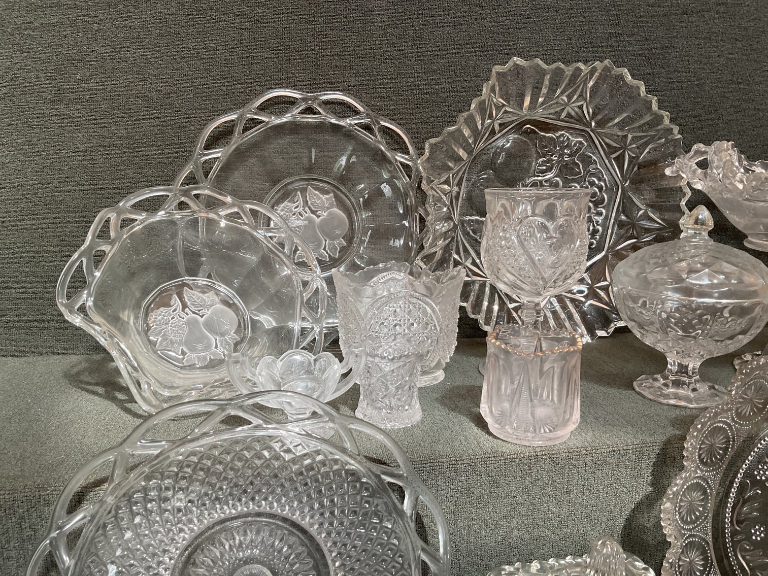 Image for Large Lot of Pressed Glass
