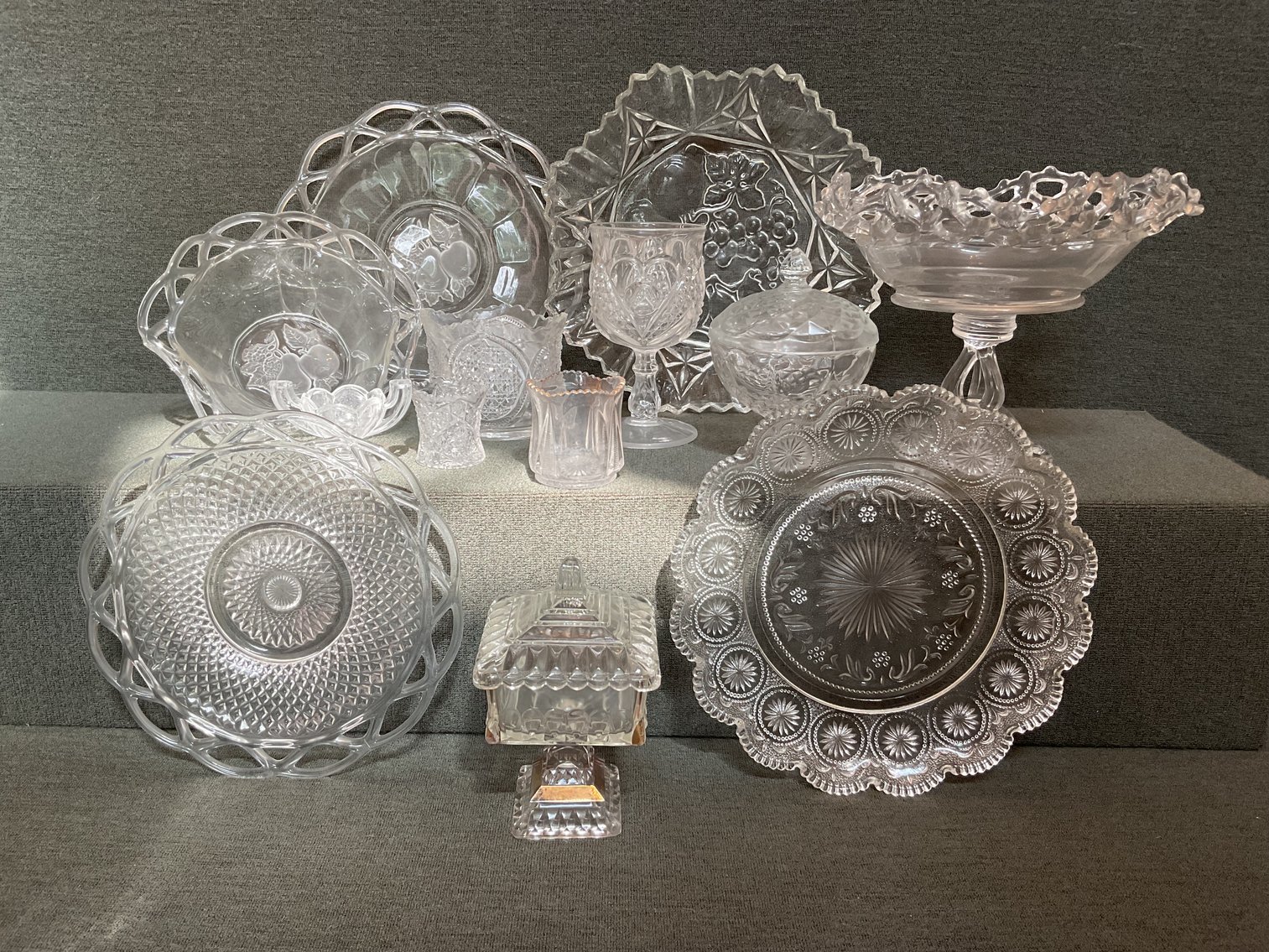 Image for Large Lot of Pressed Glass