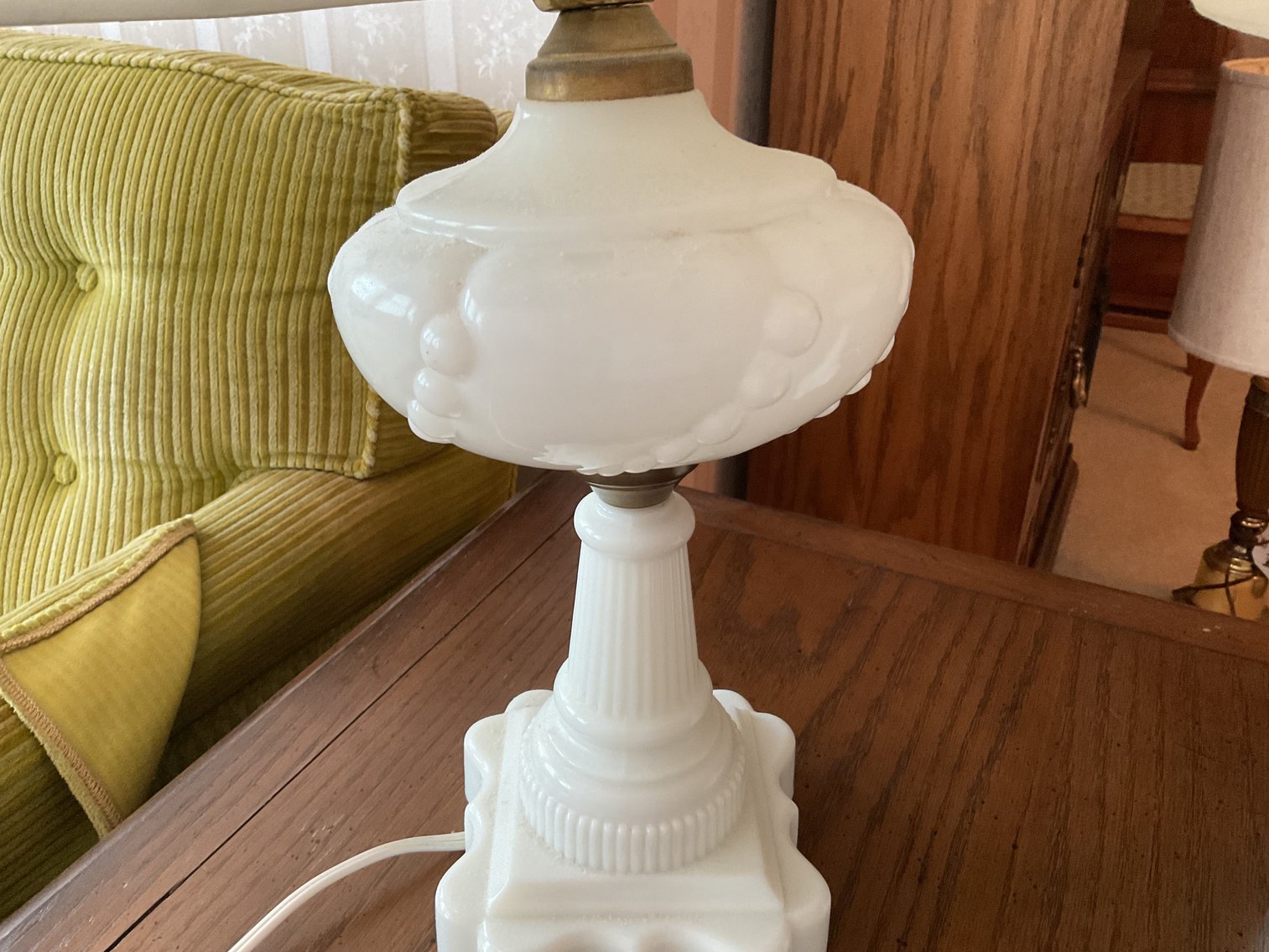 Image for Pair of Milk Glass Converted Lamps