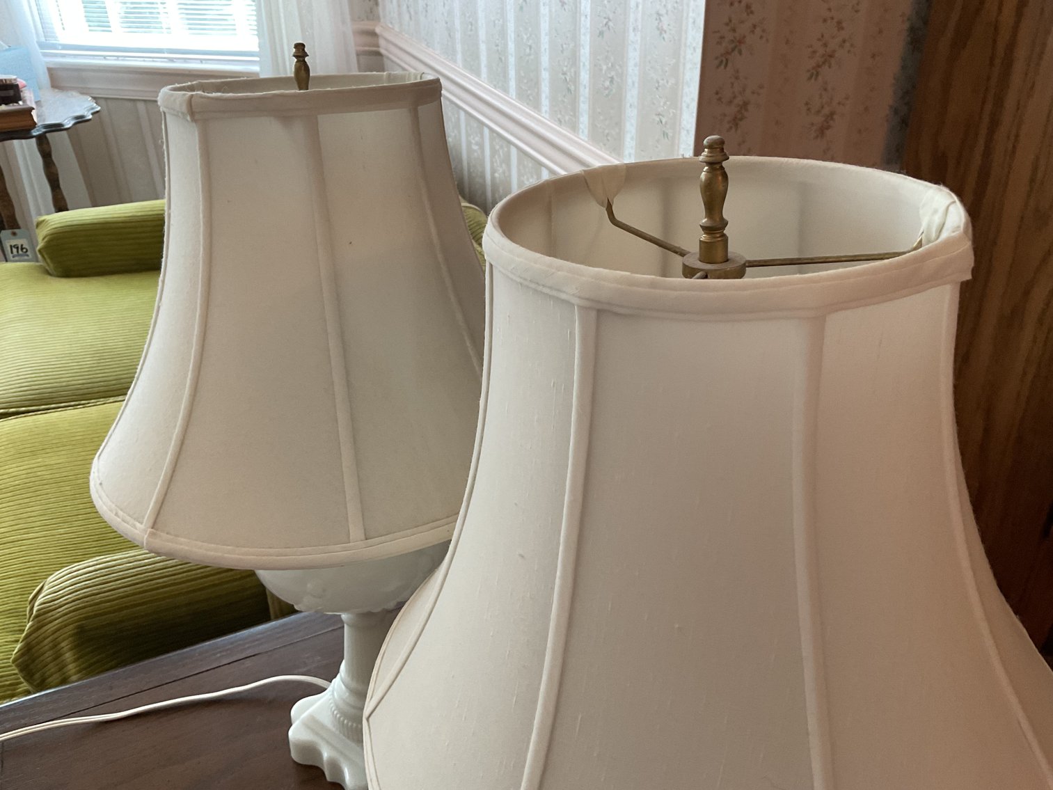 Image for Pair of Milk Glass Converted Lamps