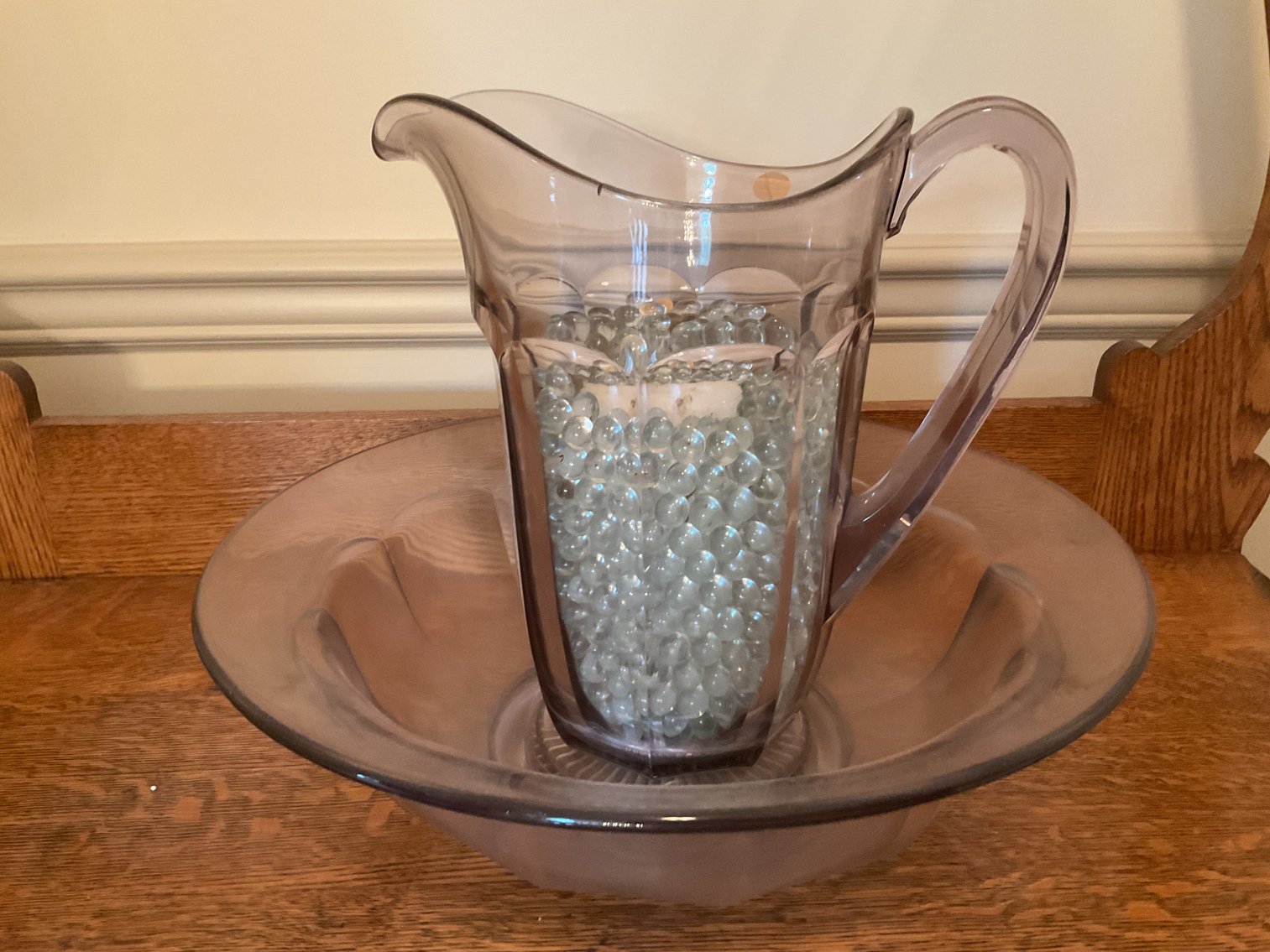 Image for Panel Bowl & Pitcher Set with Floral Arrangement