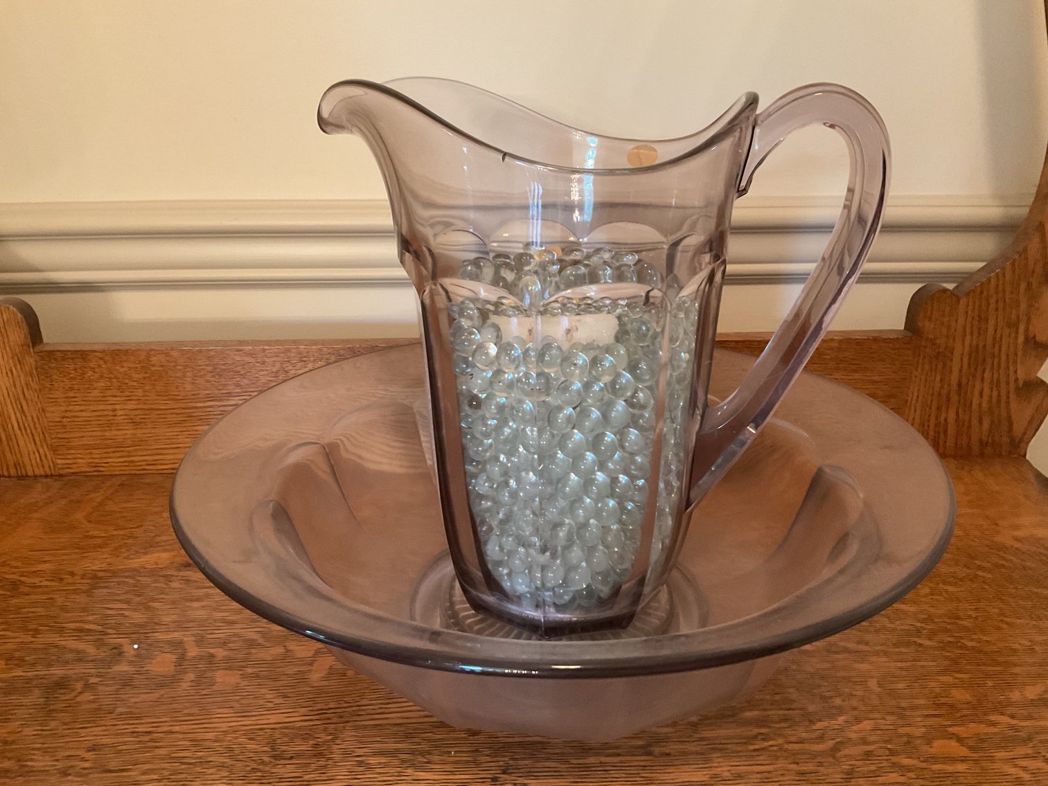 Image for Panel Bowl & Pitcher Set with Floral Arrangement