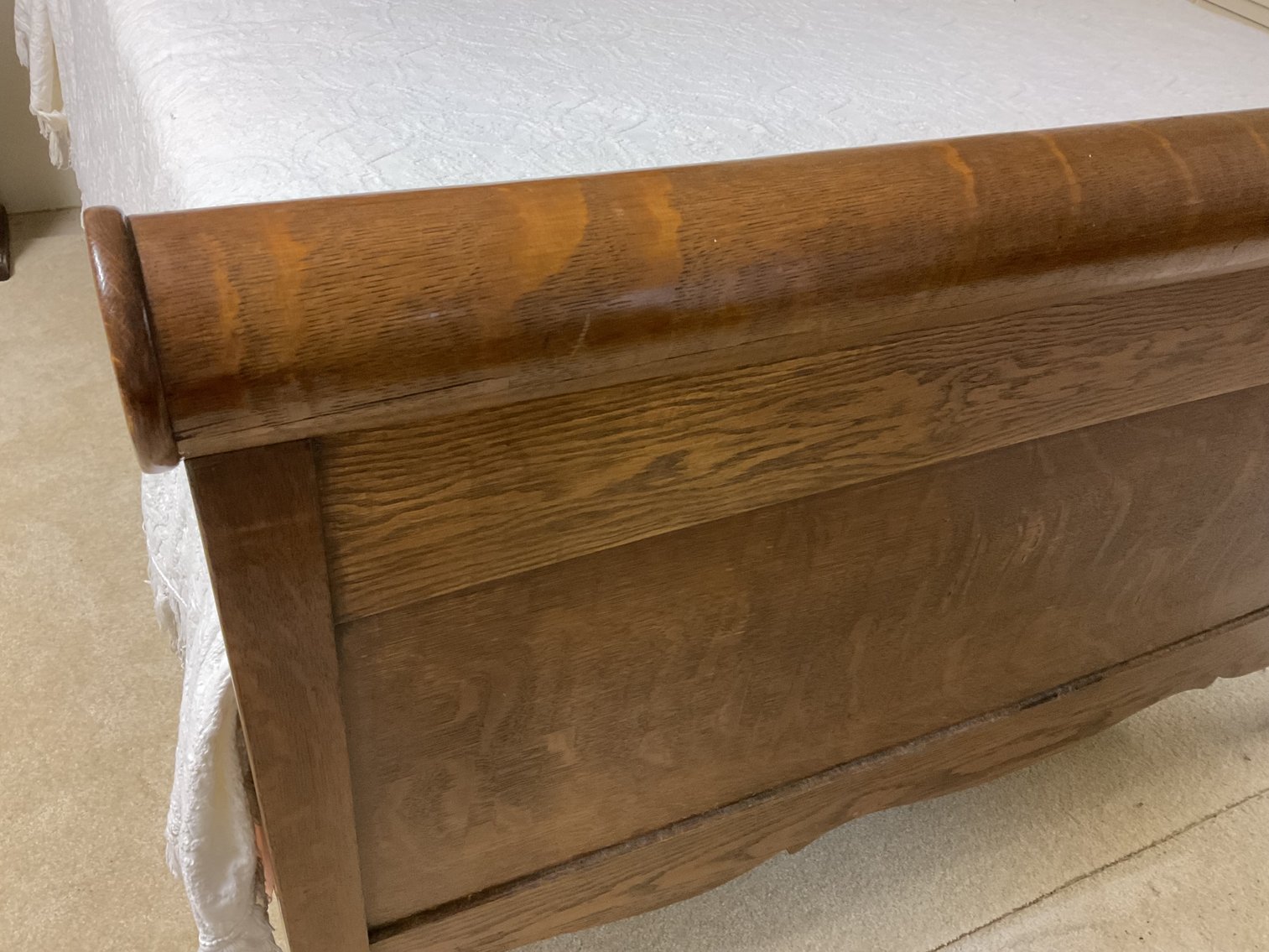 Image for Oak High Headboard Bed