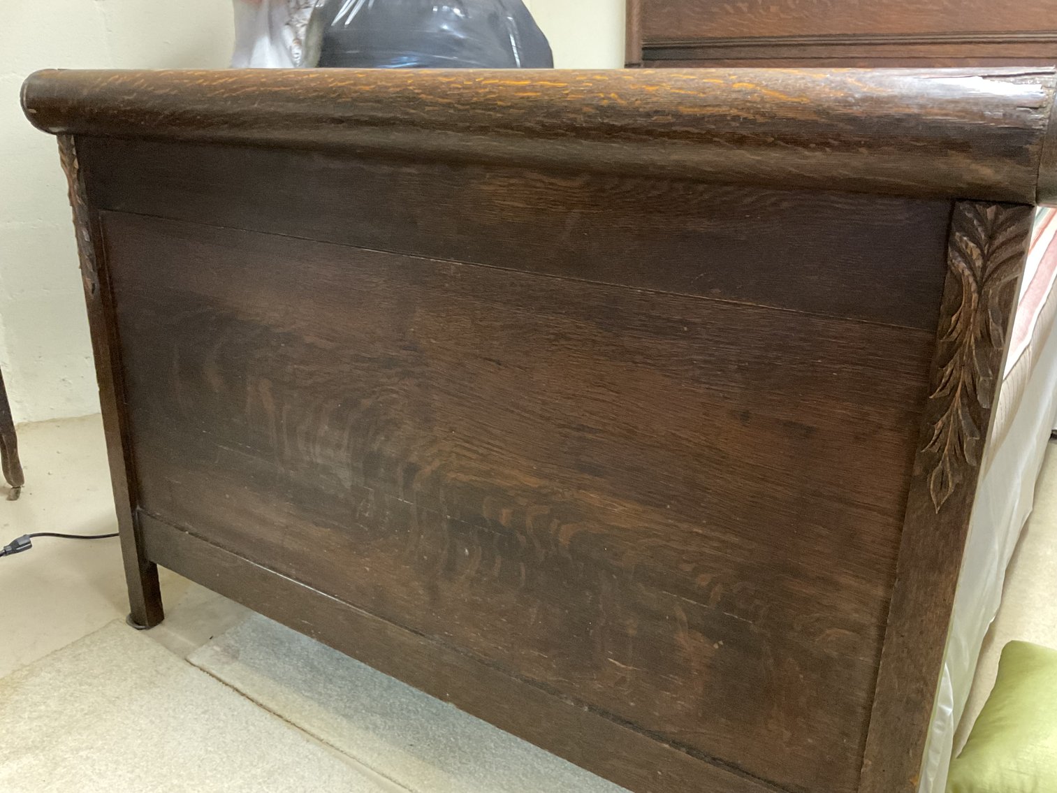 Image for Oak High Headboard Bed - Full Size