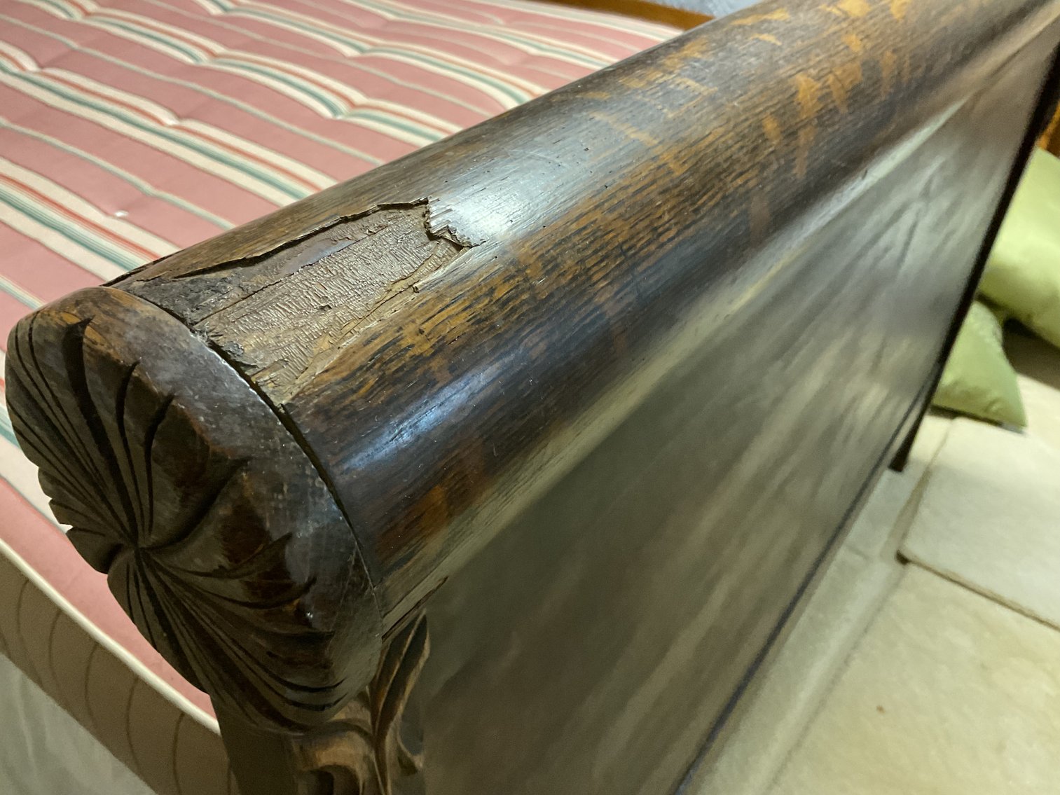 Image for Oak High Headboard Bed - Full Size