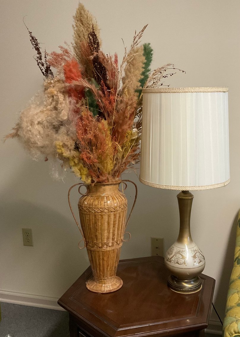 Image for Table Lamp and Basket with Flowers