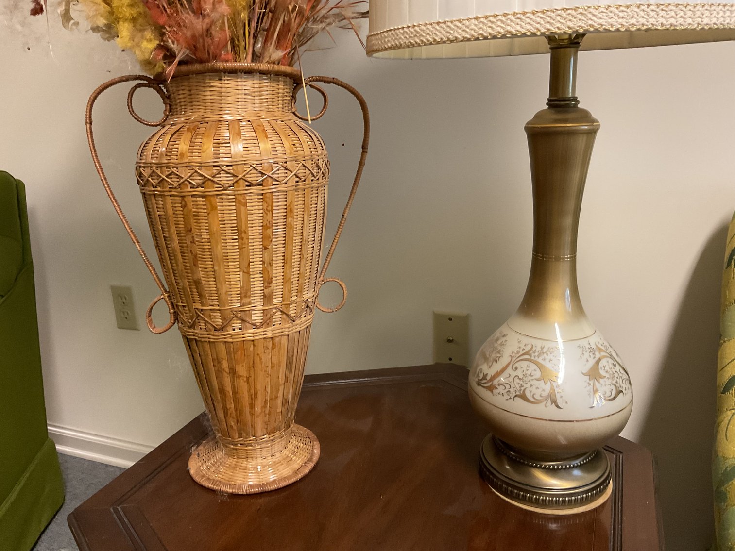 Image for Table Lamp and Basket with Flowers