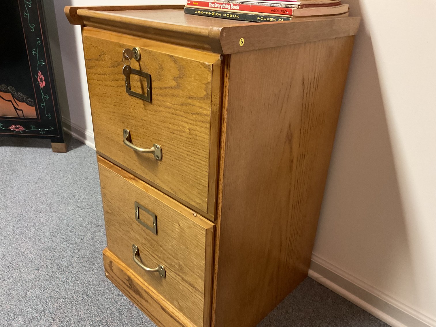 Image for Oak 2 Drawer File Cabinet