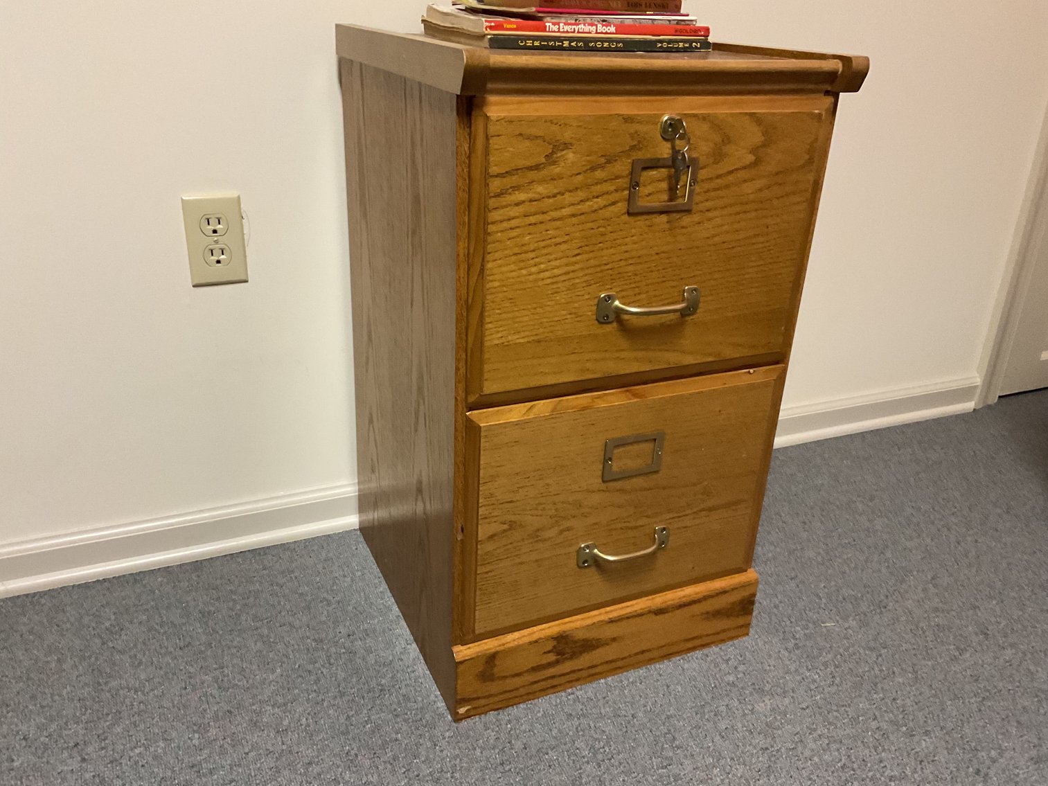 Image for Oak 2 Drawer File Cabinet