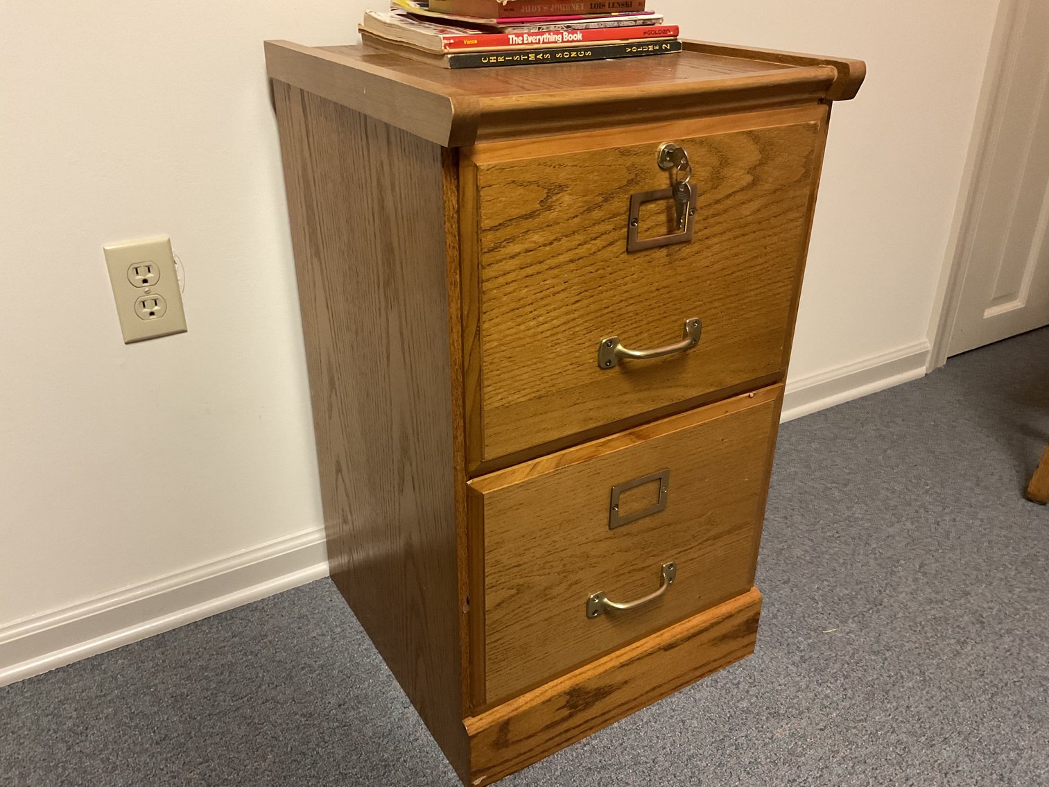 Image for Oak 2 Drawer File Cabinet