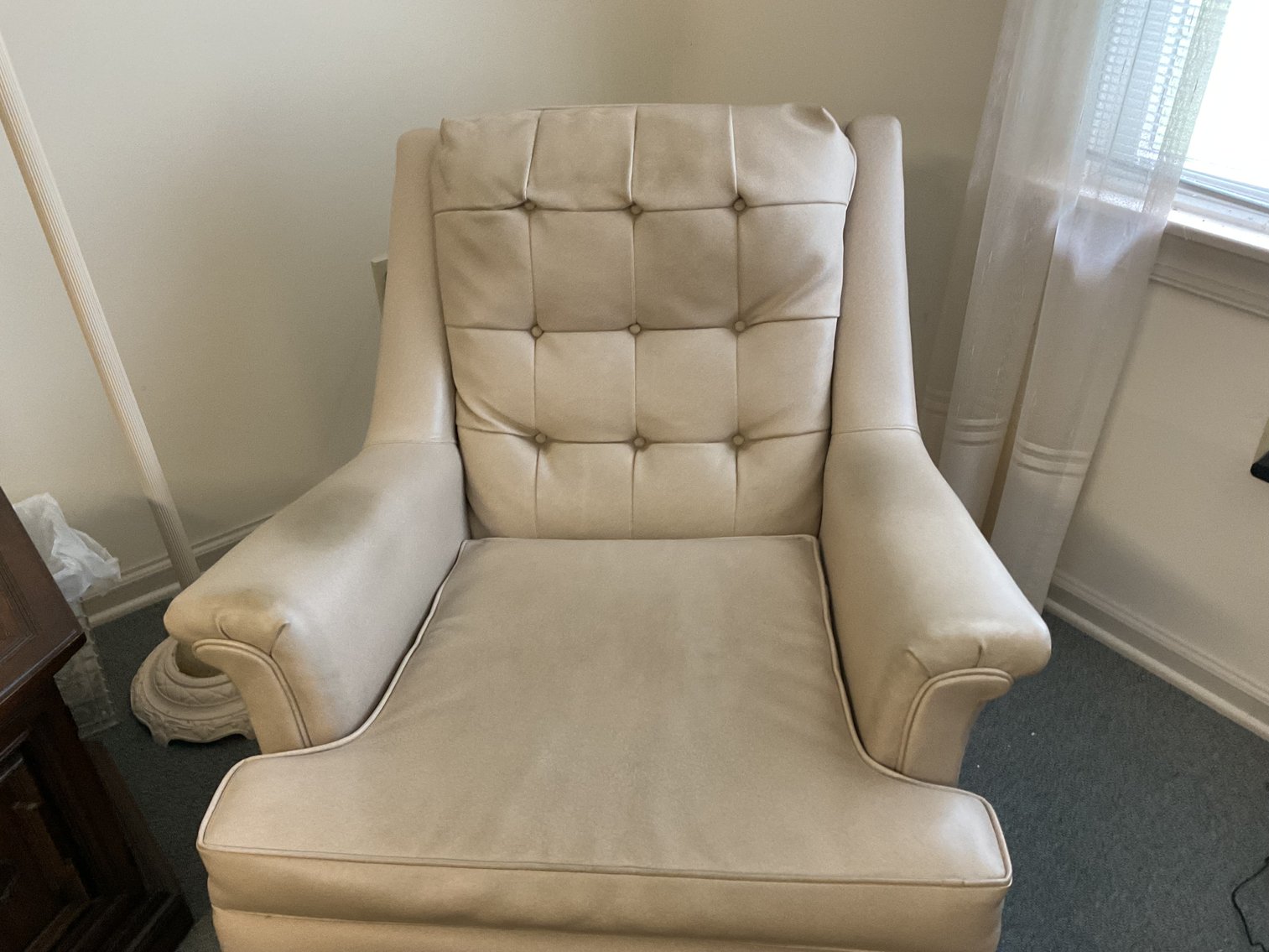 Image for Retro Naugahyde Chair and Ottoman