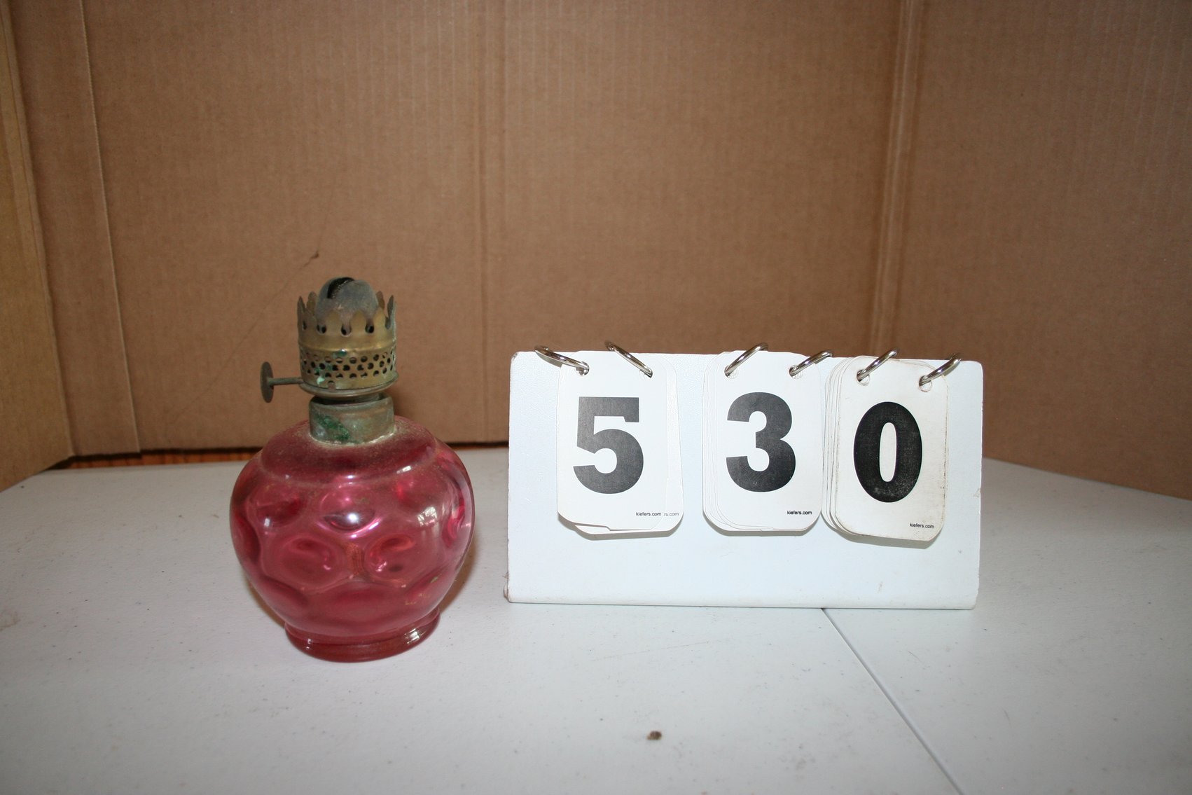 Image for Alice Minster Original Oil Lamp Cranberry Opal