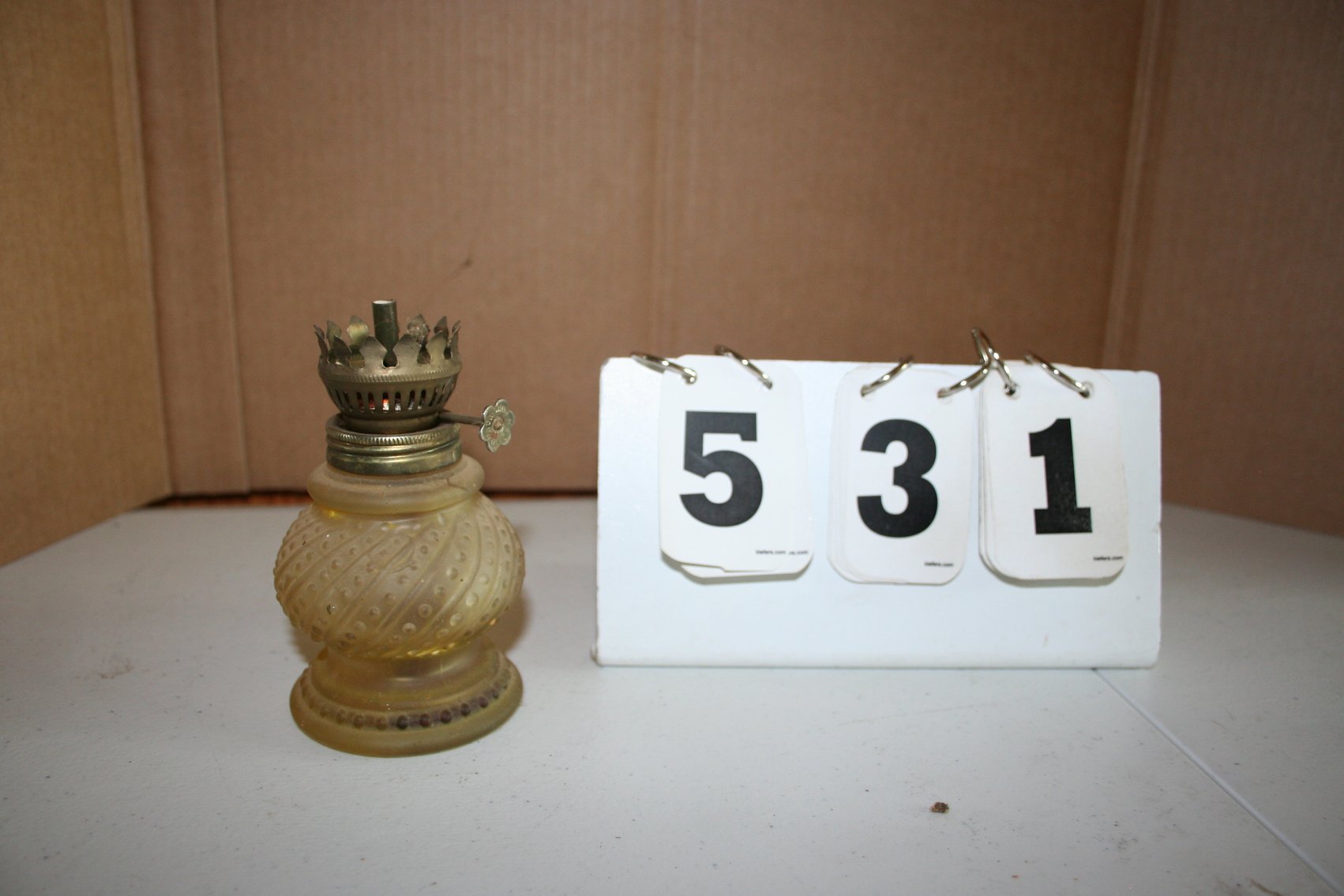 Image for Enesco Amber Glass Oil Lamp