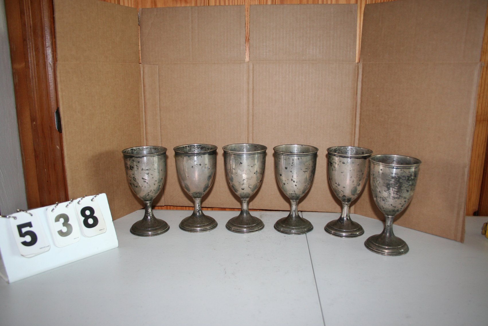 Image for 6 Wallace Sterling Silver Goblets Approximate Weight 4.5 oz each