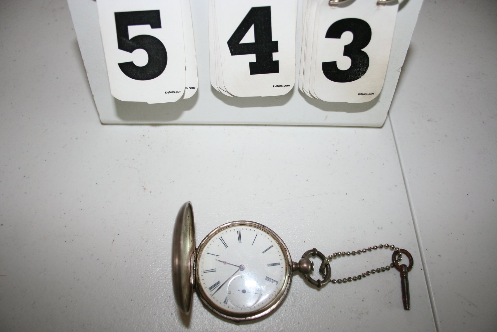 Image for Locle RR Pocket Watch Key Wind #10755 Silver