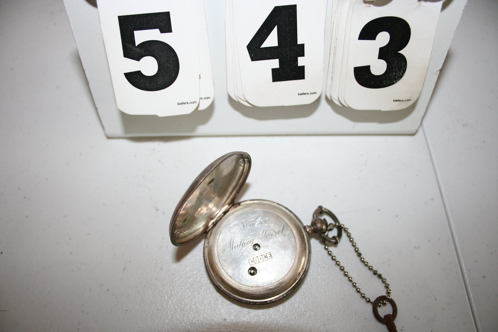 Image for Locle RR Pocket Watch Key Wind #10755 Silver