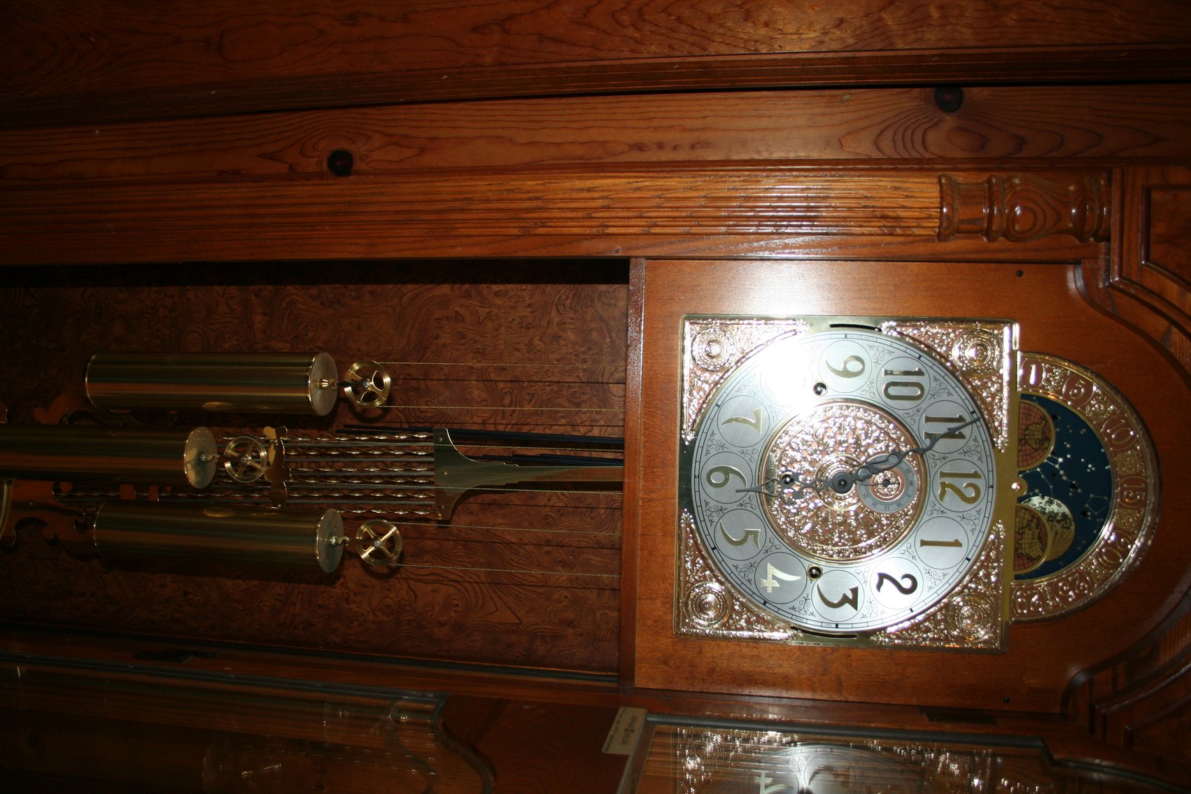 Image for Howard Miller Grandfather Clock Oak Case (Working)