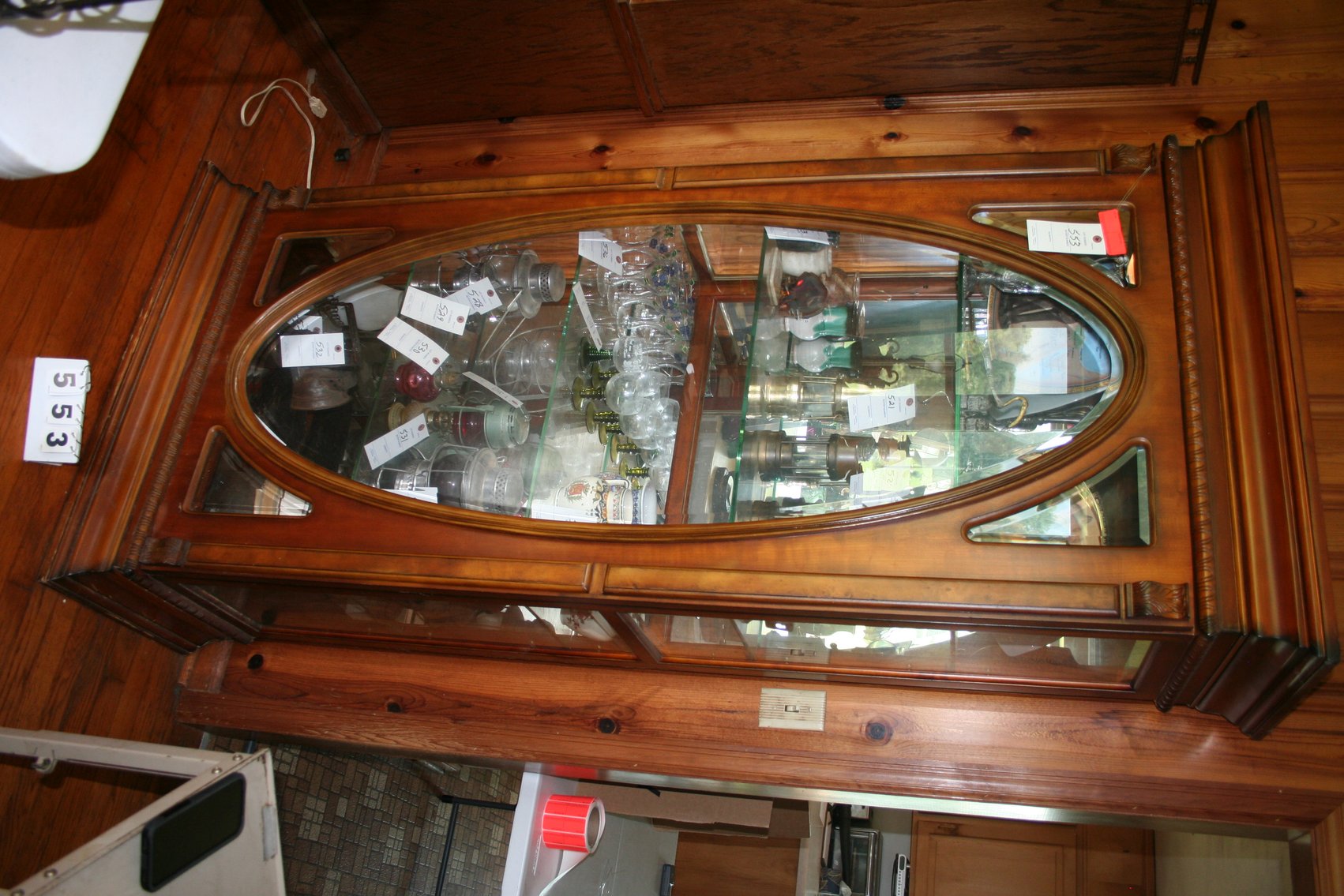 Image for Curio Cabinet Lighted Glass Shelving