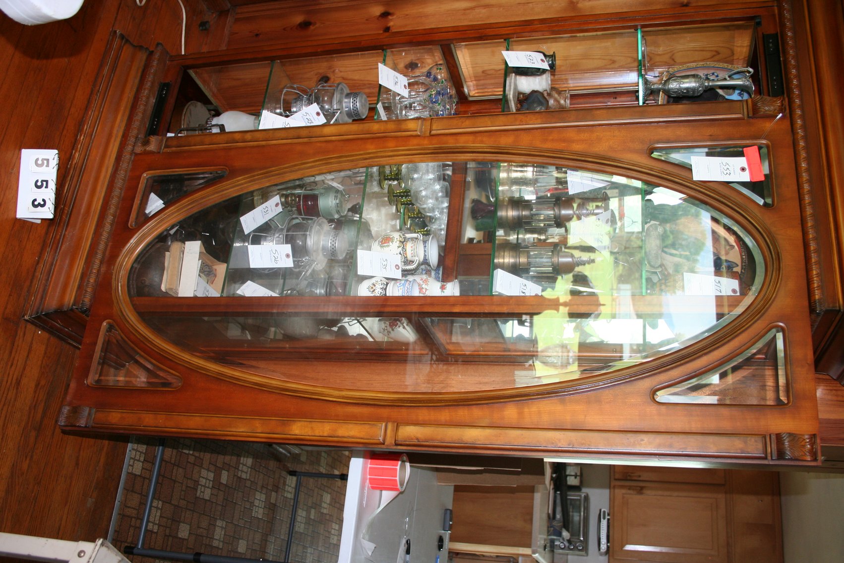 Image for Curio Cabinet Lighted Glass Shelving