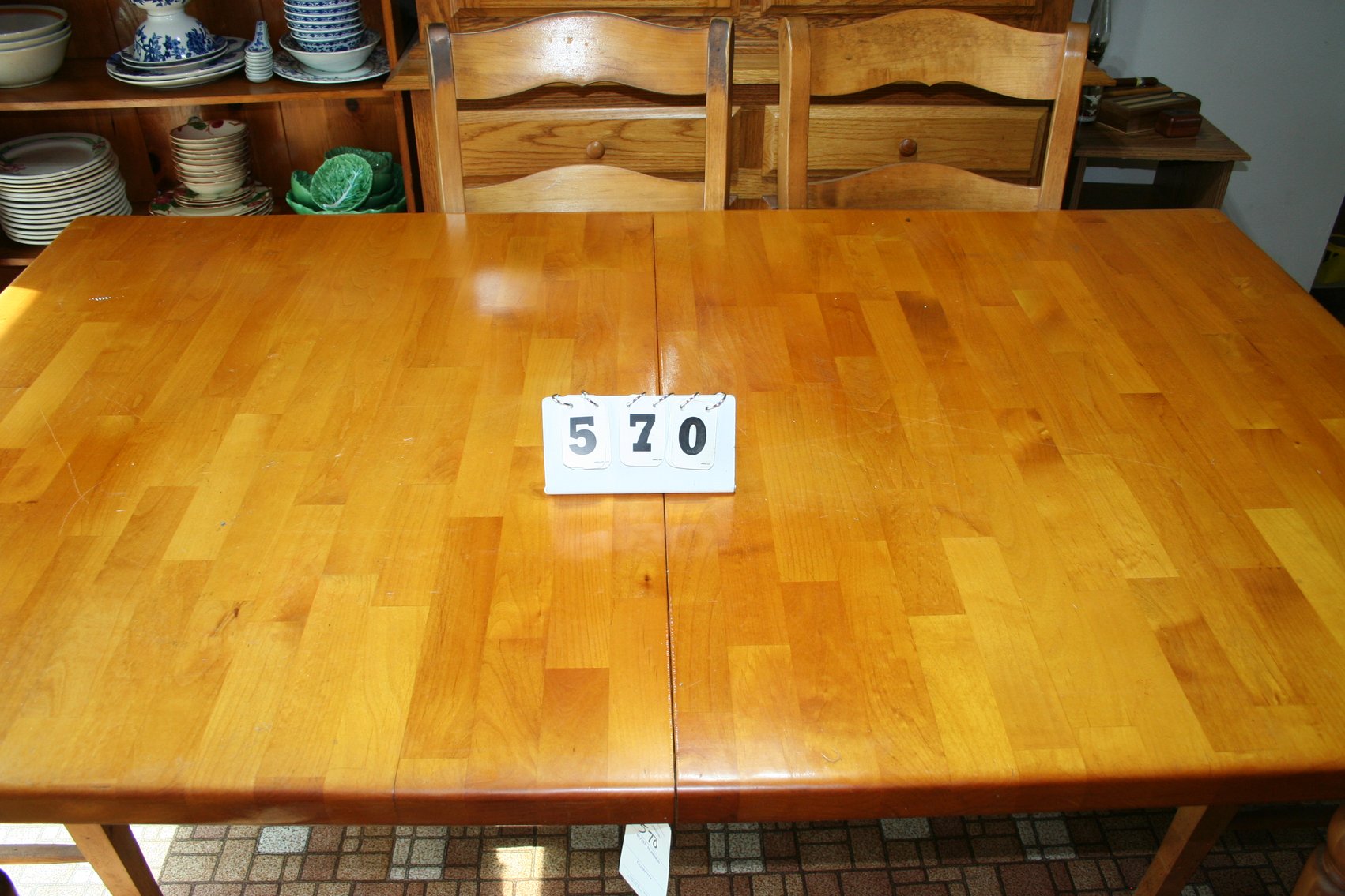 Image for Vintage Heavy, Turned Legs, Maple Table 65
