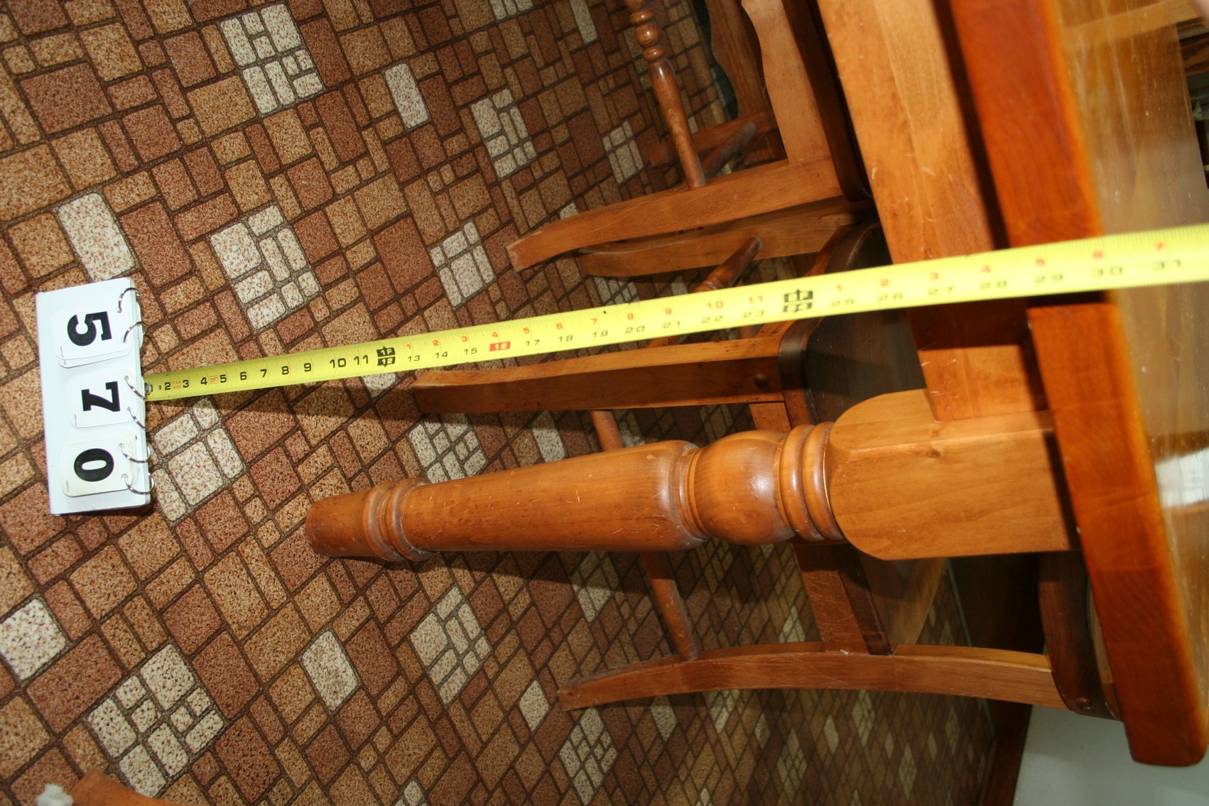 Image for Vintage Heavy, Turned Legs, Maple Table 65