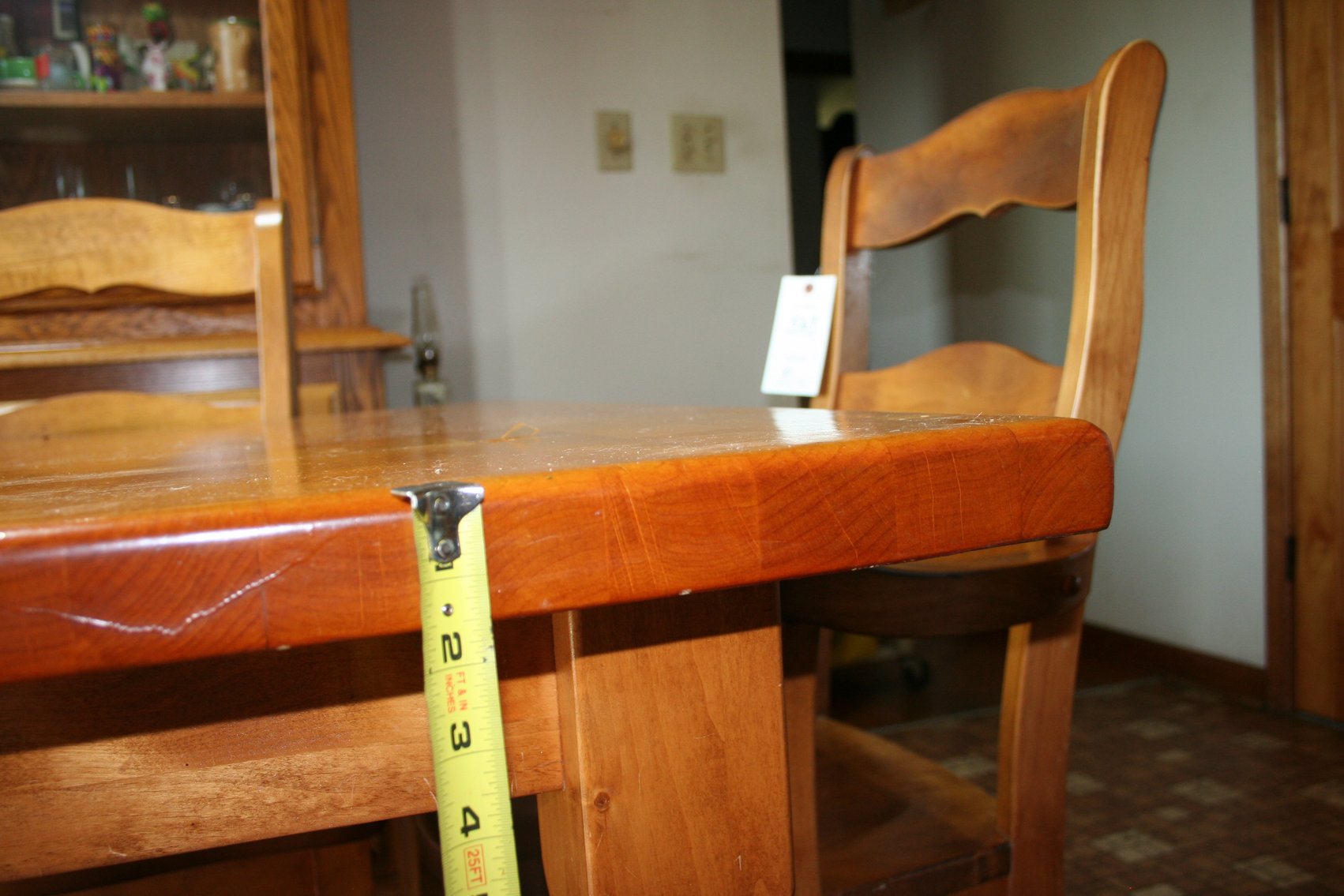 Image for Vintage Heavy, Turned Legs, Maple Table 65