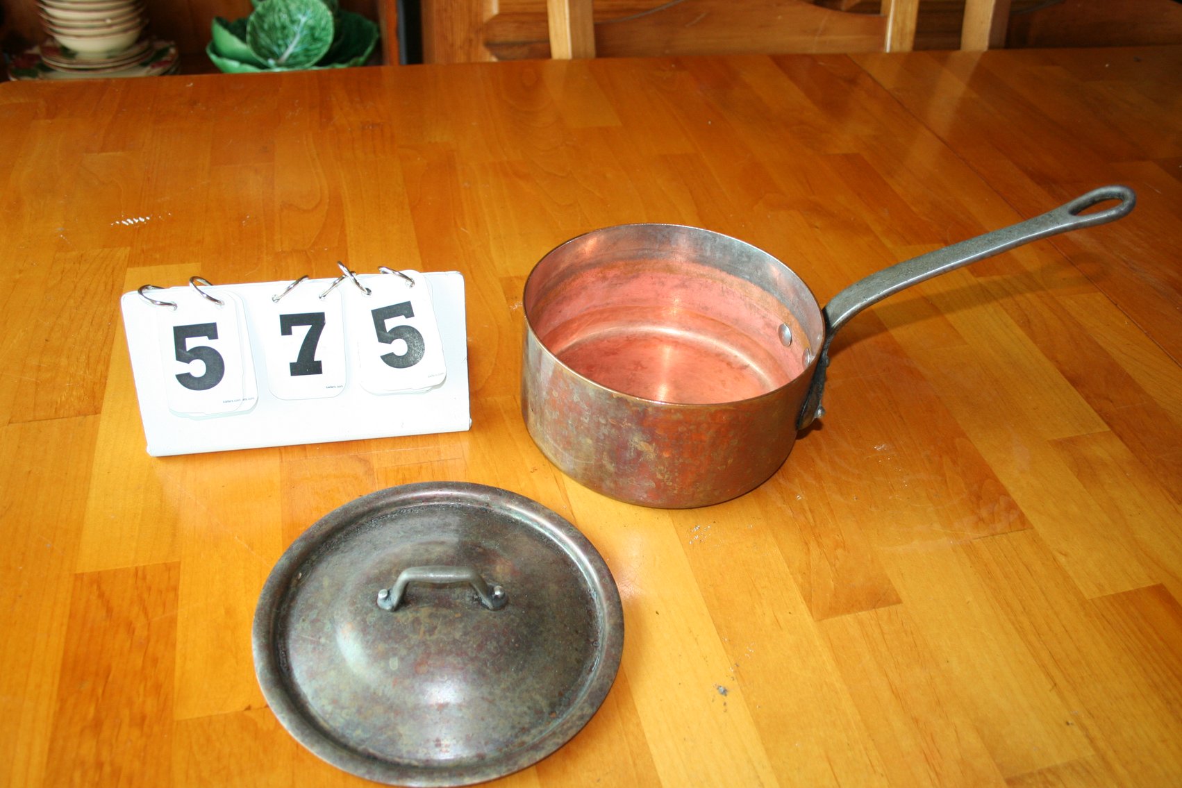 Image for Vintage Copper Pot Hand Made Iron Handle