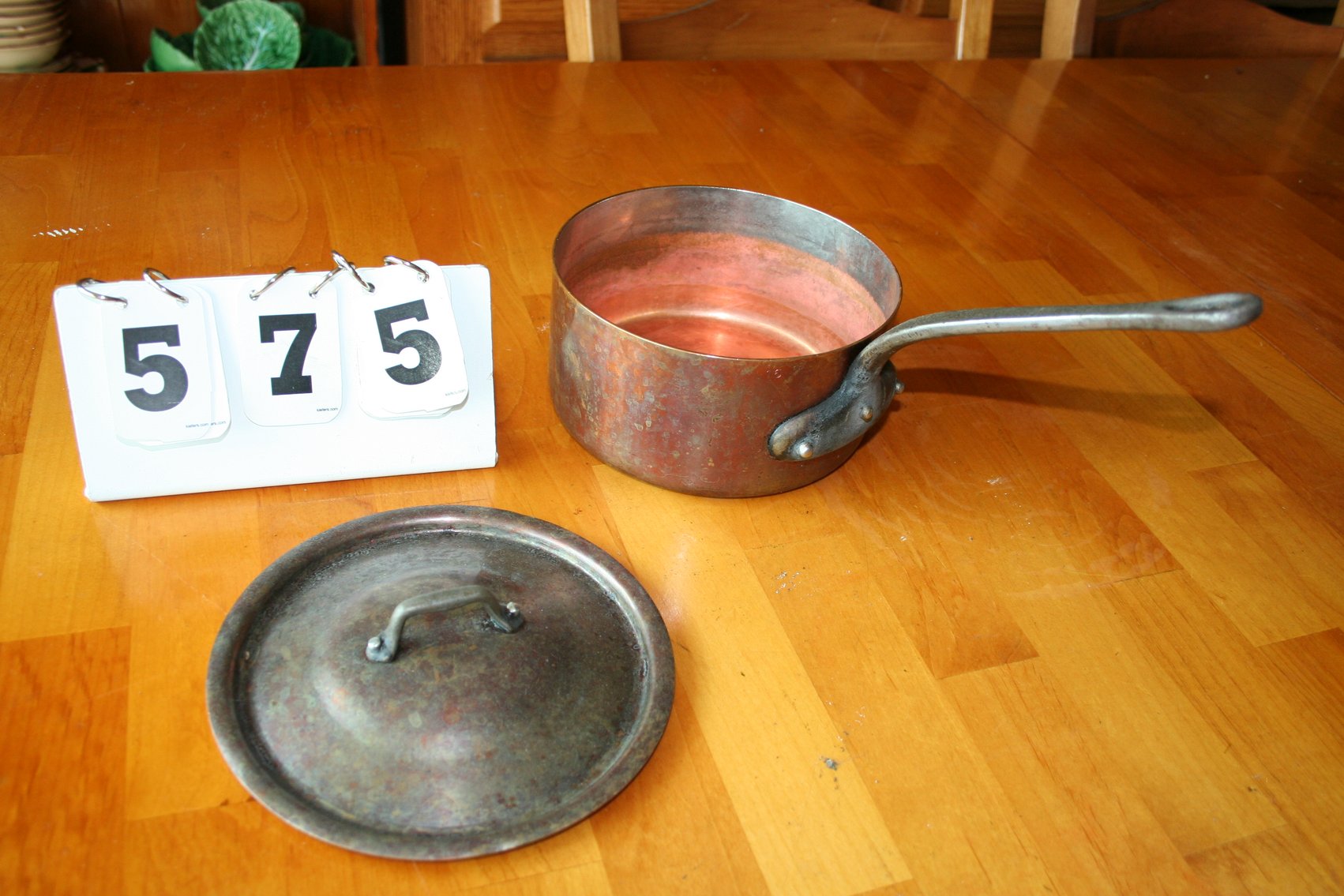 Image for Vintage Copper Pot Hand Made Iron Handle