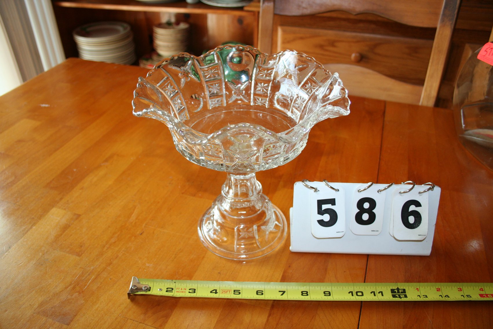 Image for Vintage Clear Glass Pedestal Bowl