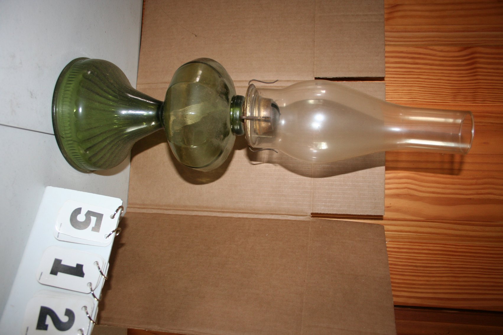 Image for Rare Green Glass Oil Lamp