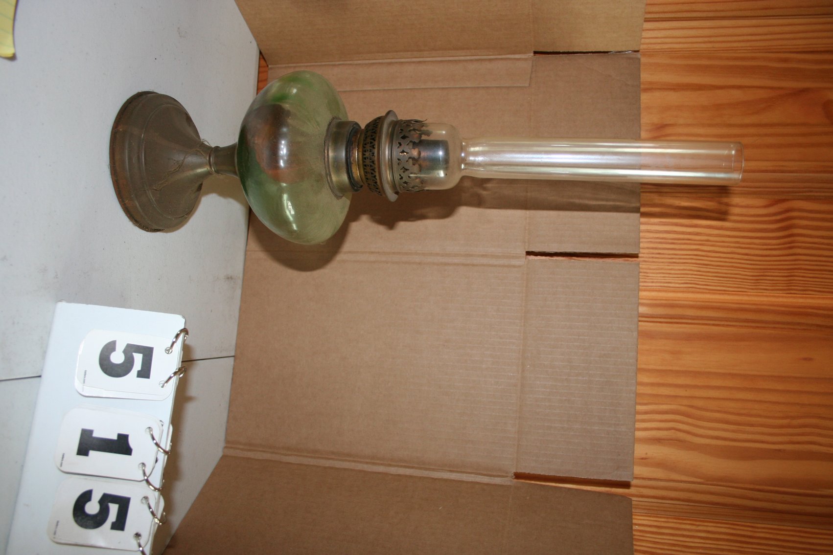 Image for Rare Green Glass Oil Lamp