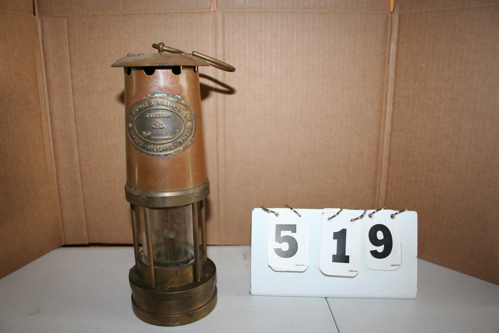 Image for E Thomas Williams Brass Cambrian Miners Lamp