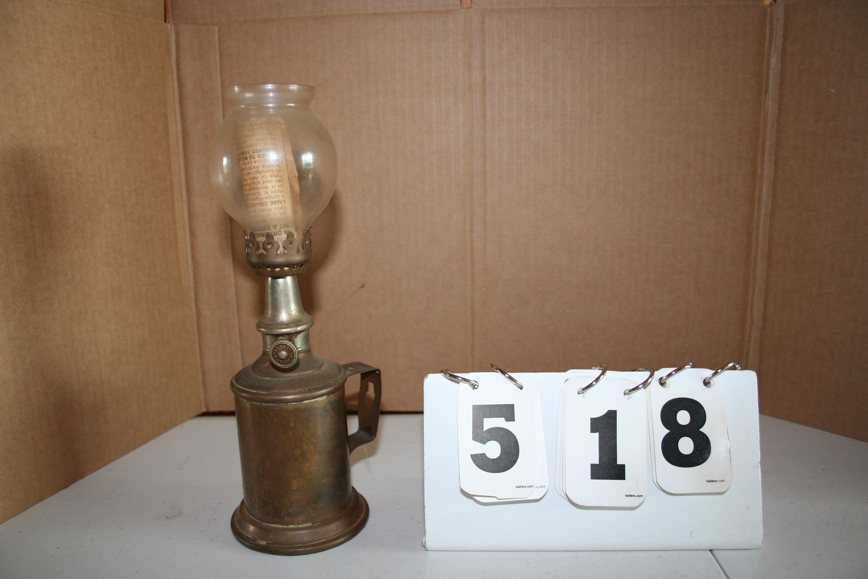 Image for Vintage Brass Original French Oil Lamp