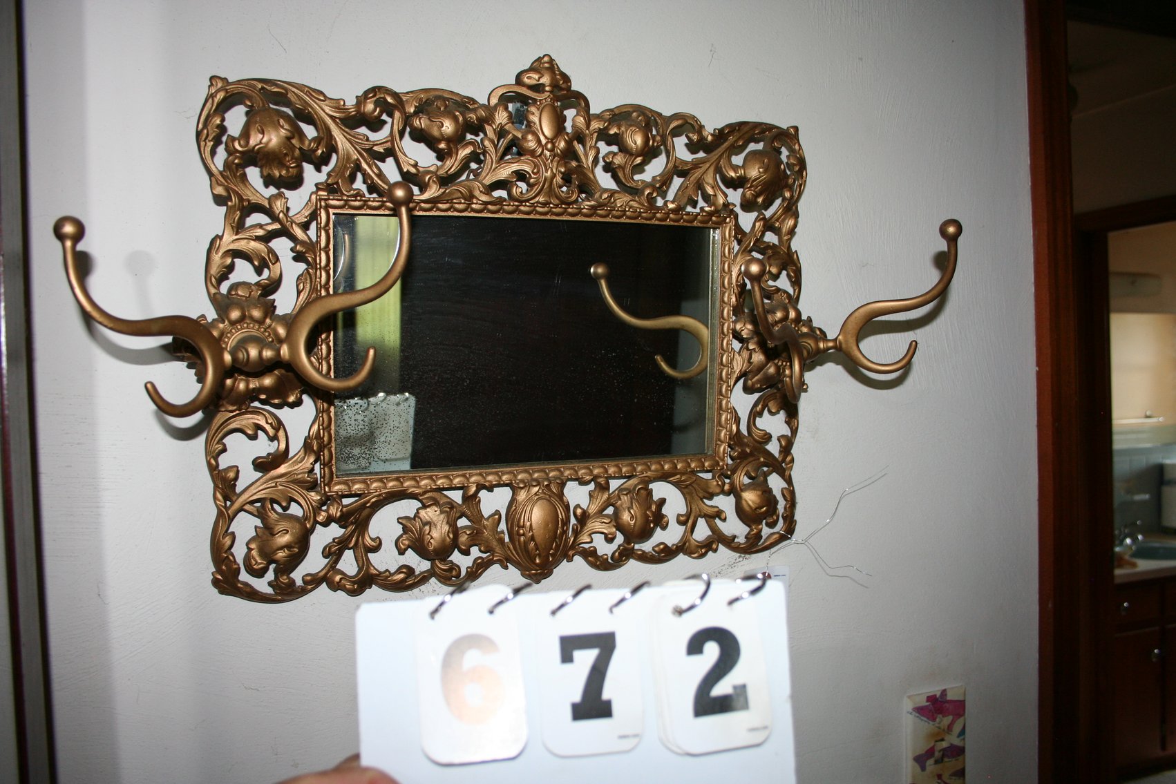 Image for Victorian Iron Mirror Hat Rack