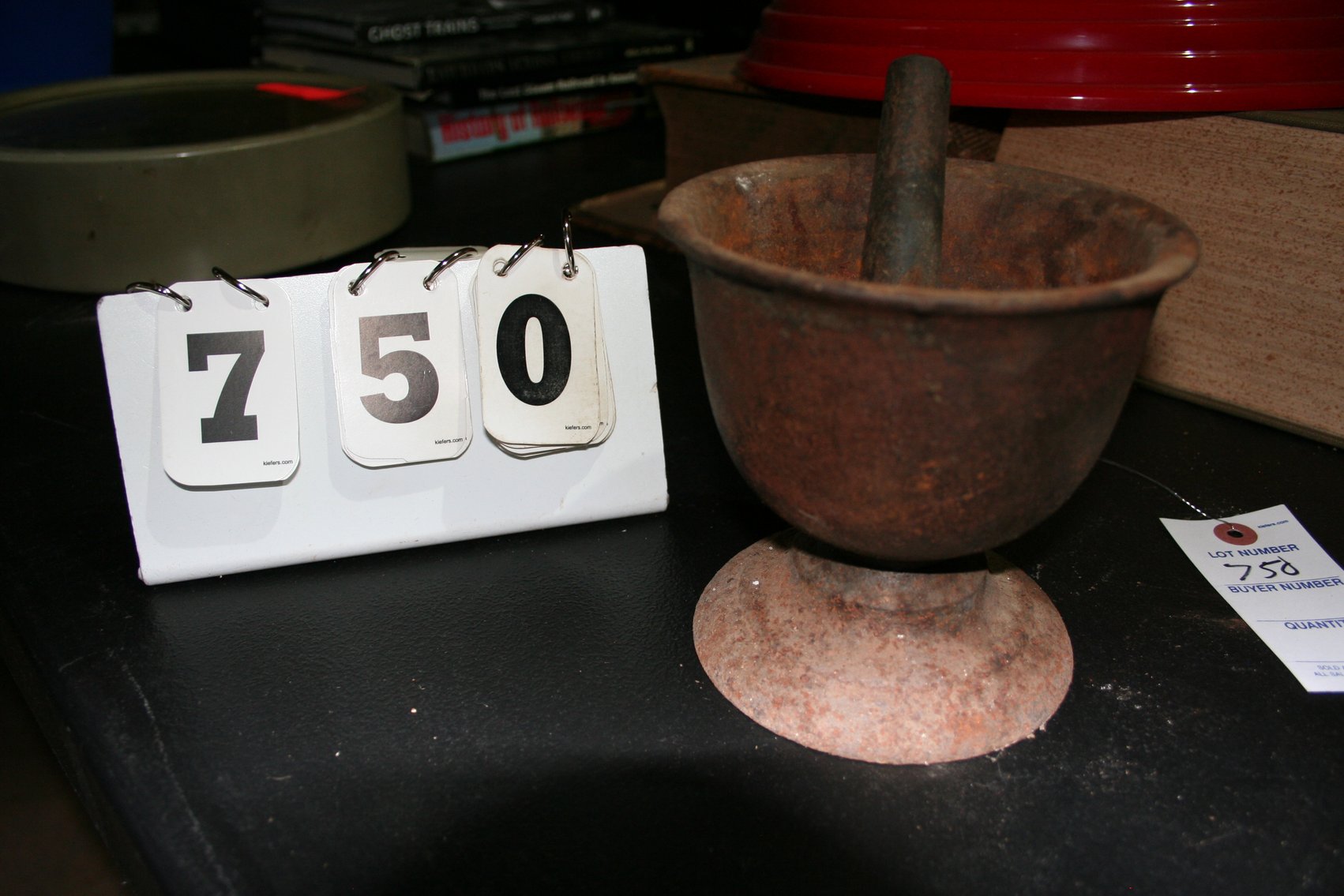 Image for Antique Cast Iron Footed Mortar & Pestle