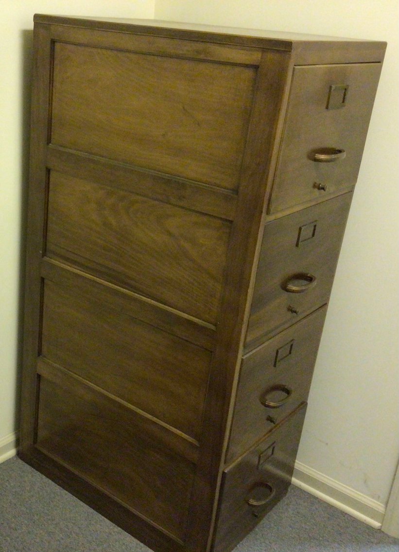 Image for Rare Find! Sellers & Sons Wooden Filing Cabinet