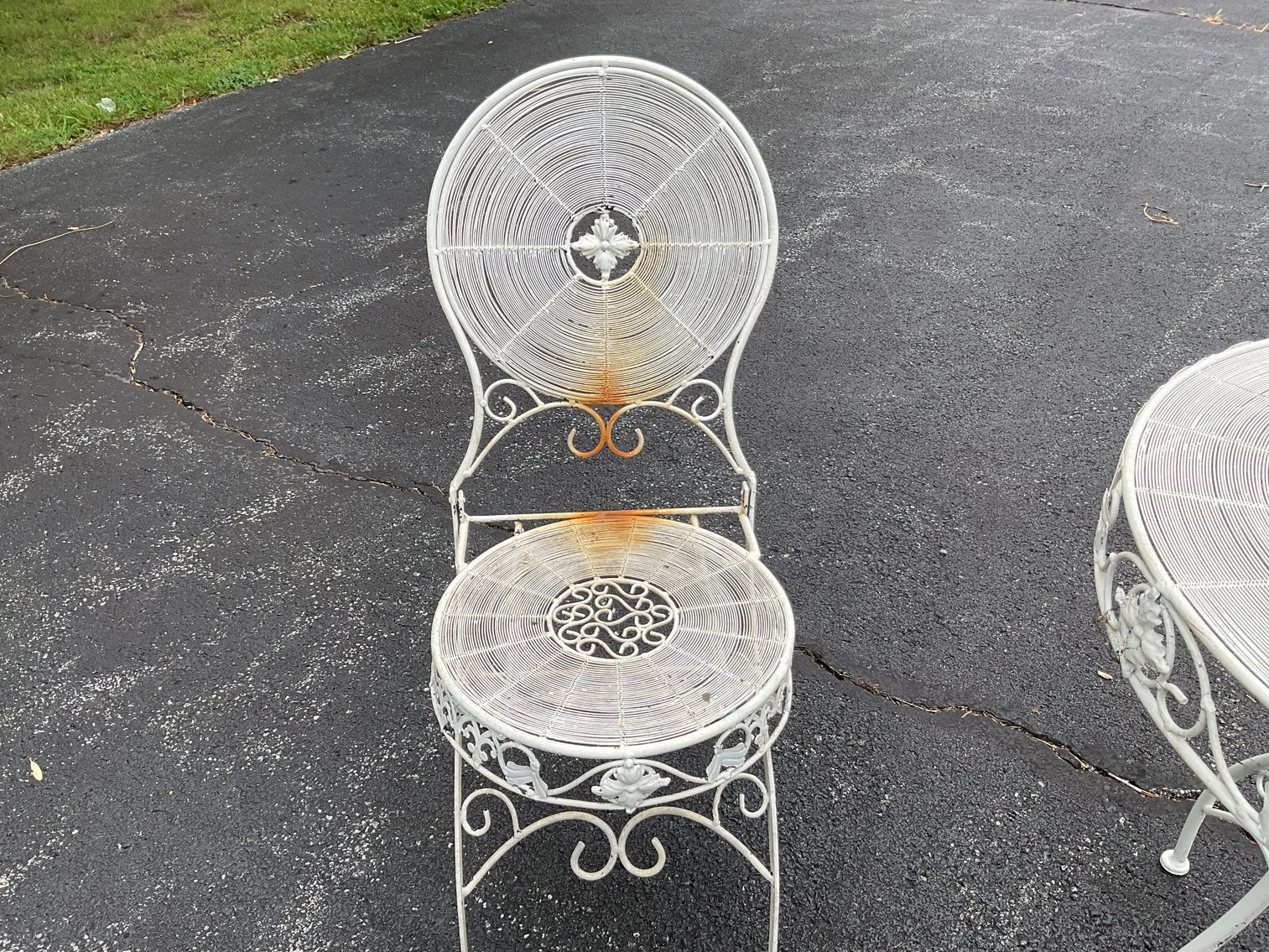 Image for Vintage Metal Folding Bistro Table & Chairs