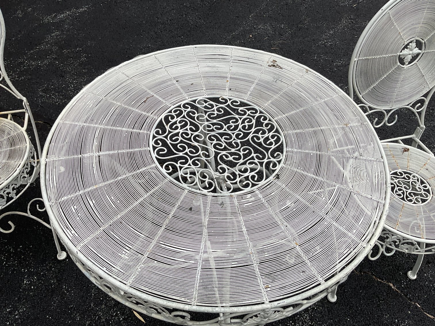 Image for Vintage Metal Folding Bistro Table & Chairs