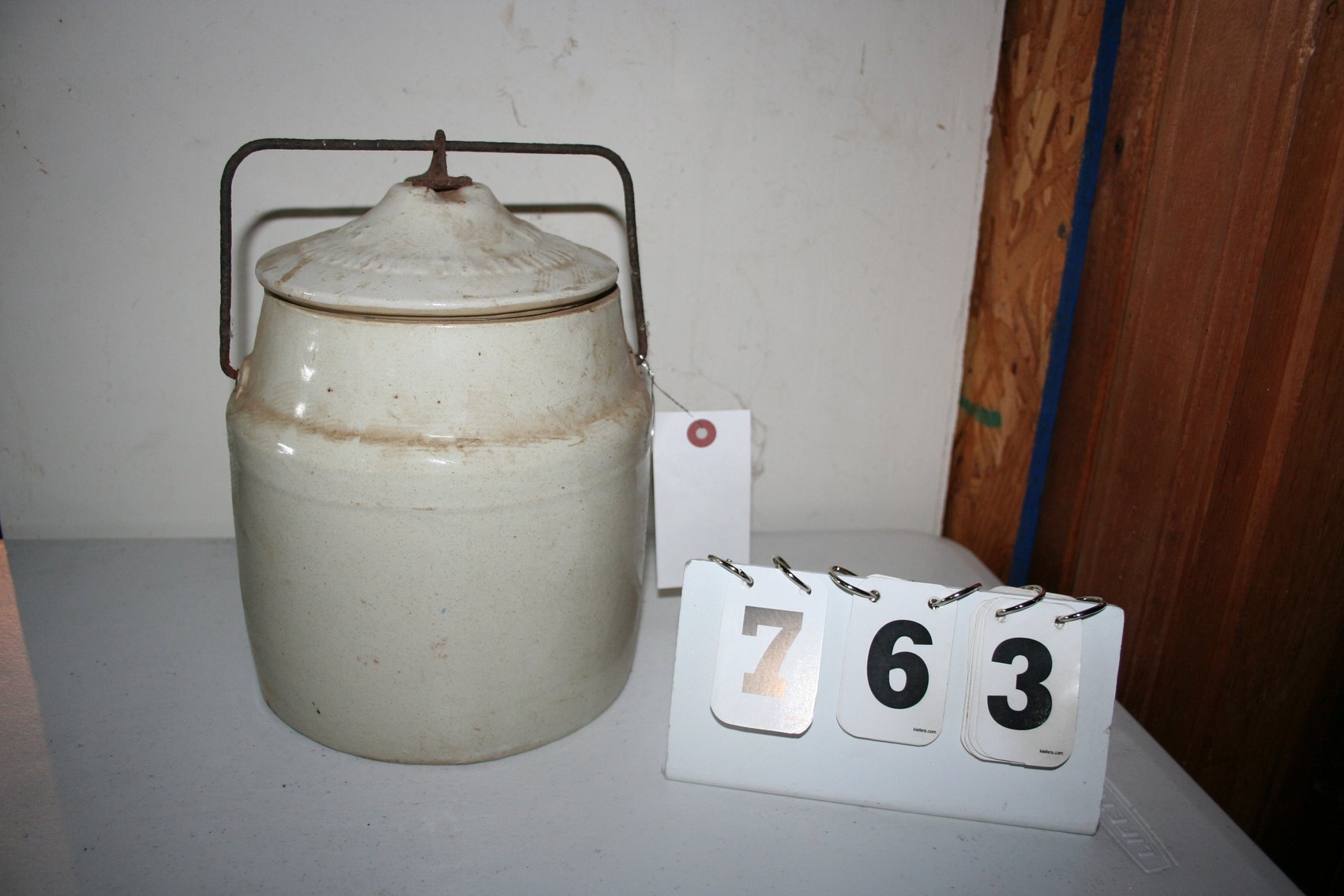 Image for Vintage Locking Stoneware Crock, Glazed, #5 Illinois Western