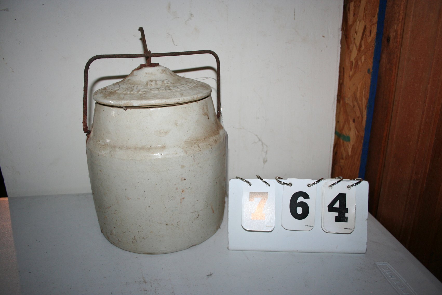 Image for Vintage Locking Stoneware Crock, Glazed