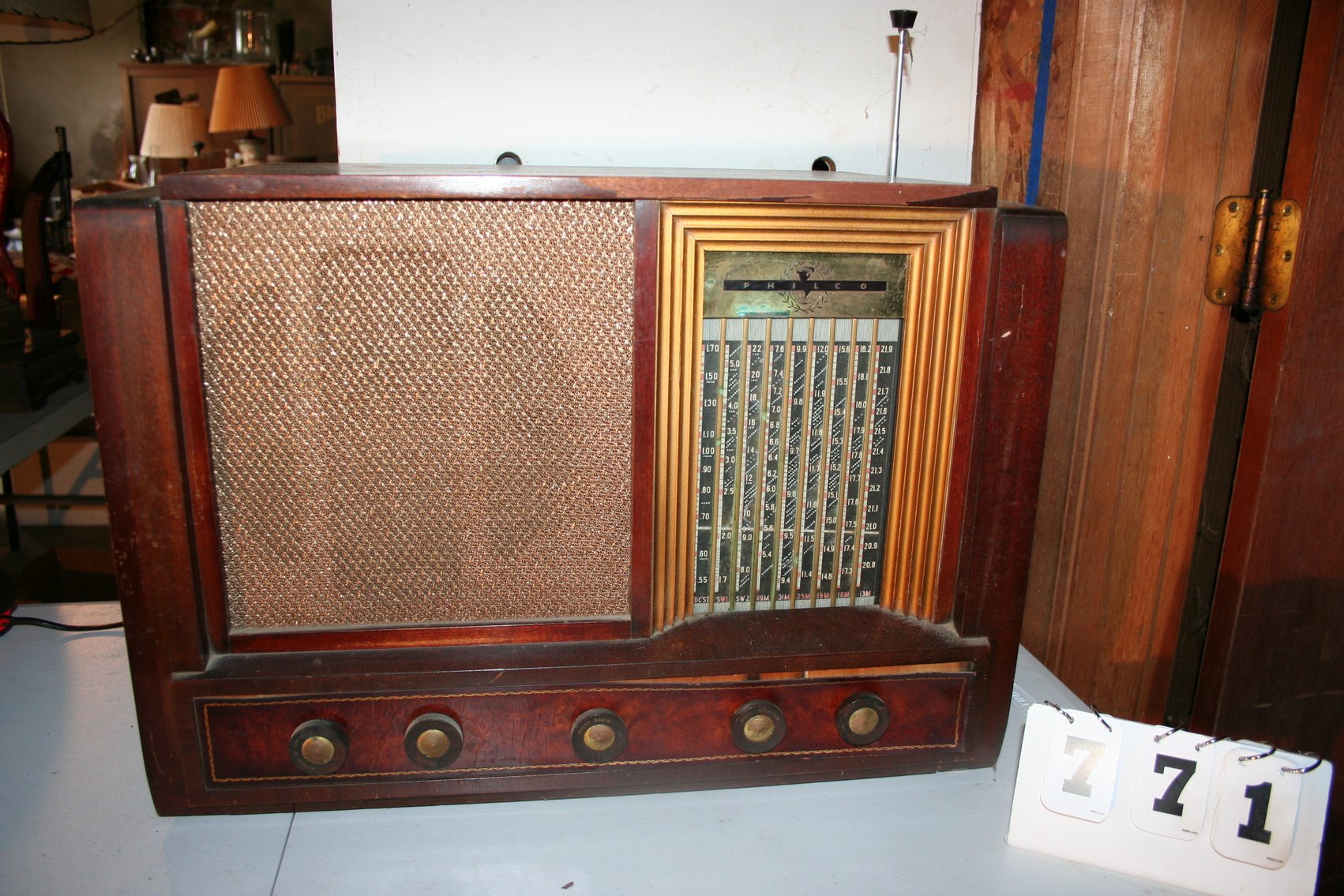 Image for Philco 9 Bank Tube Deco Radio Circa 1950's