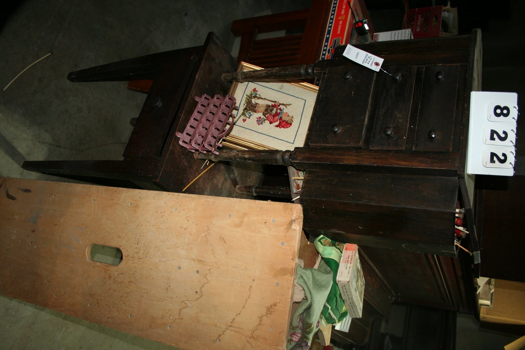 Image for Antique Sewing Stand, Table Contents Included