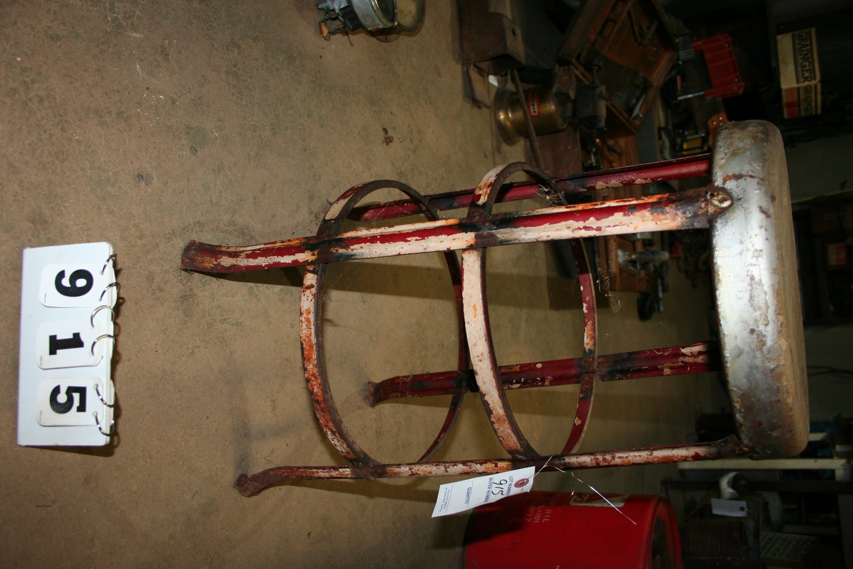 Image for Vintage Metal Shop Stool 24