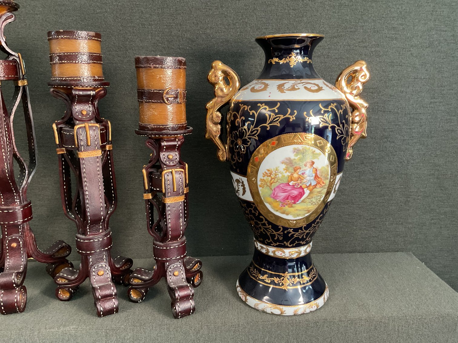 Image for Italian Design Ceramics Vase and Candle Sticks