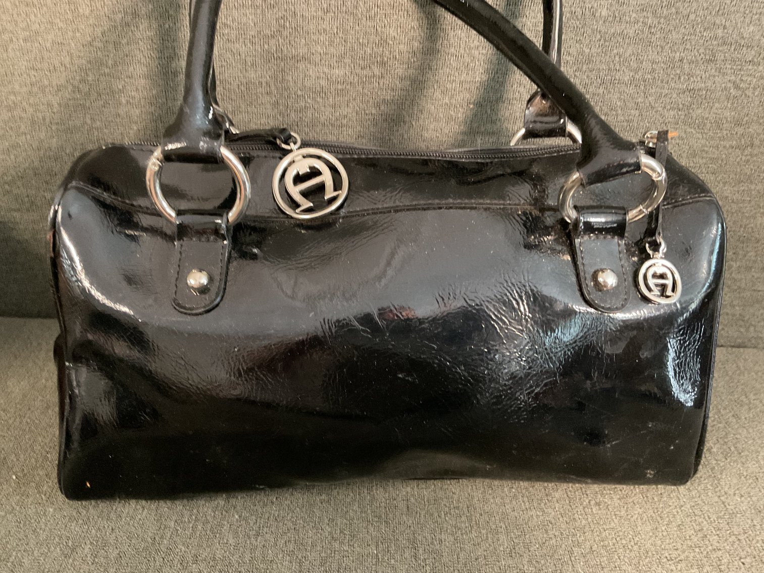 Image for Aigner Black Patent Leather Purse