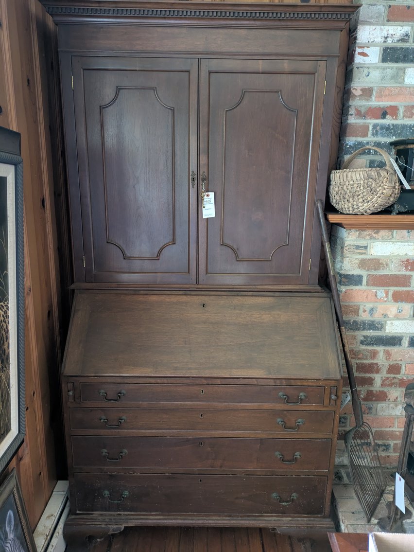 Image for Blind Door Secretary ( Bench Made ) Walnut 40 inches W & 80 inches H , Ogee Foot Secretary